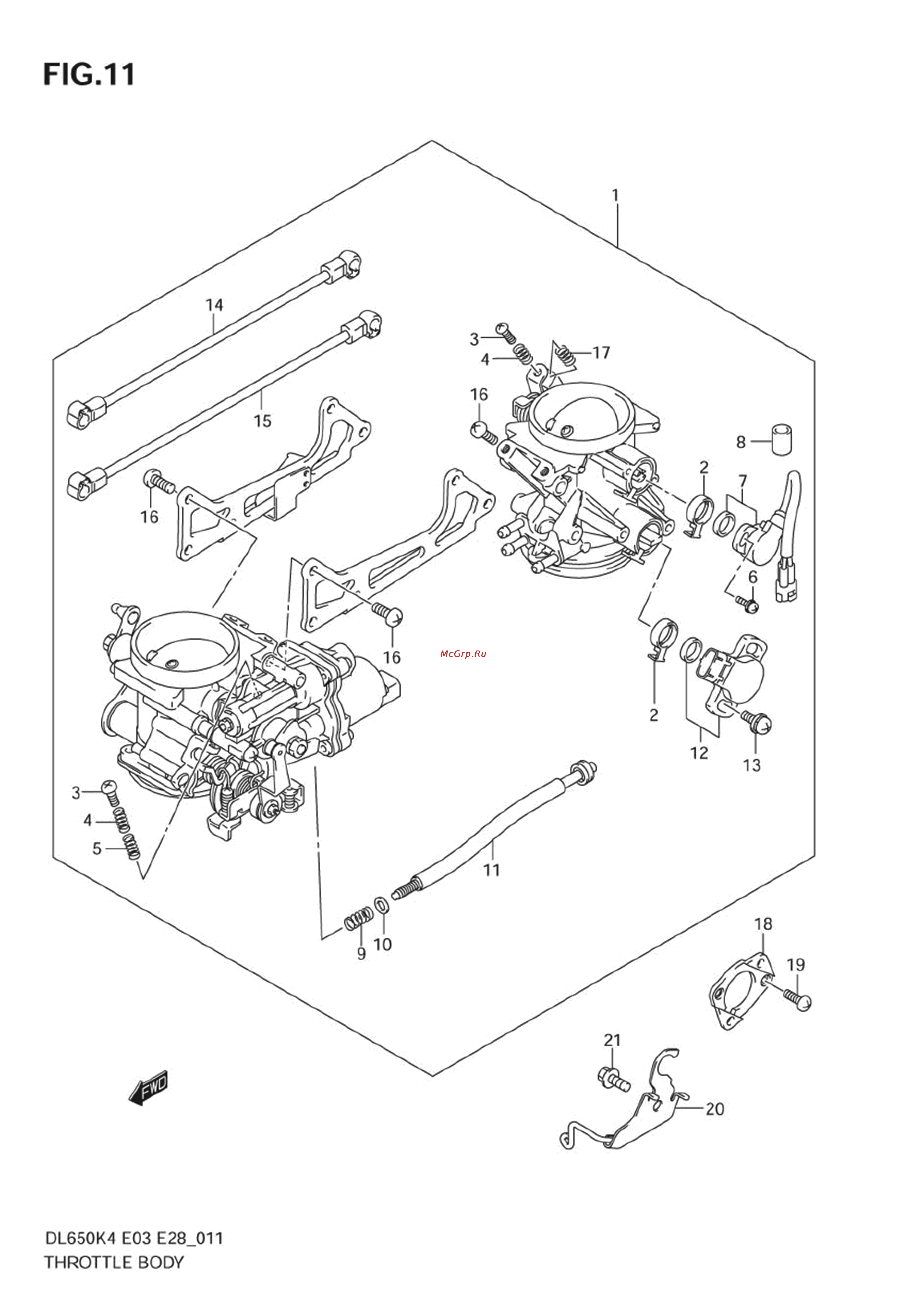Suzuki DL650 V-STROM (2004) [21/130] Throttle body