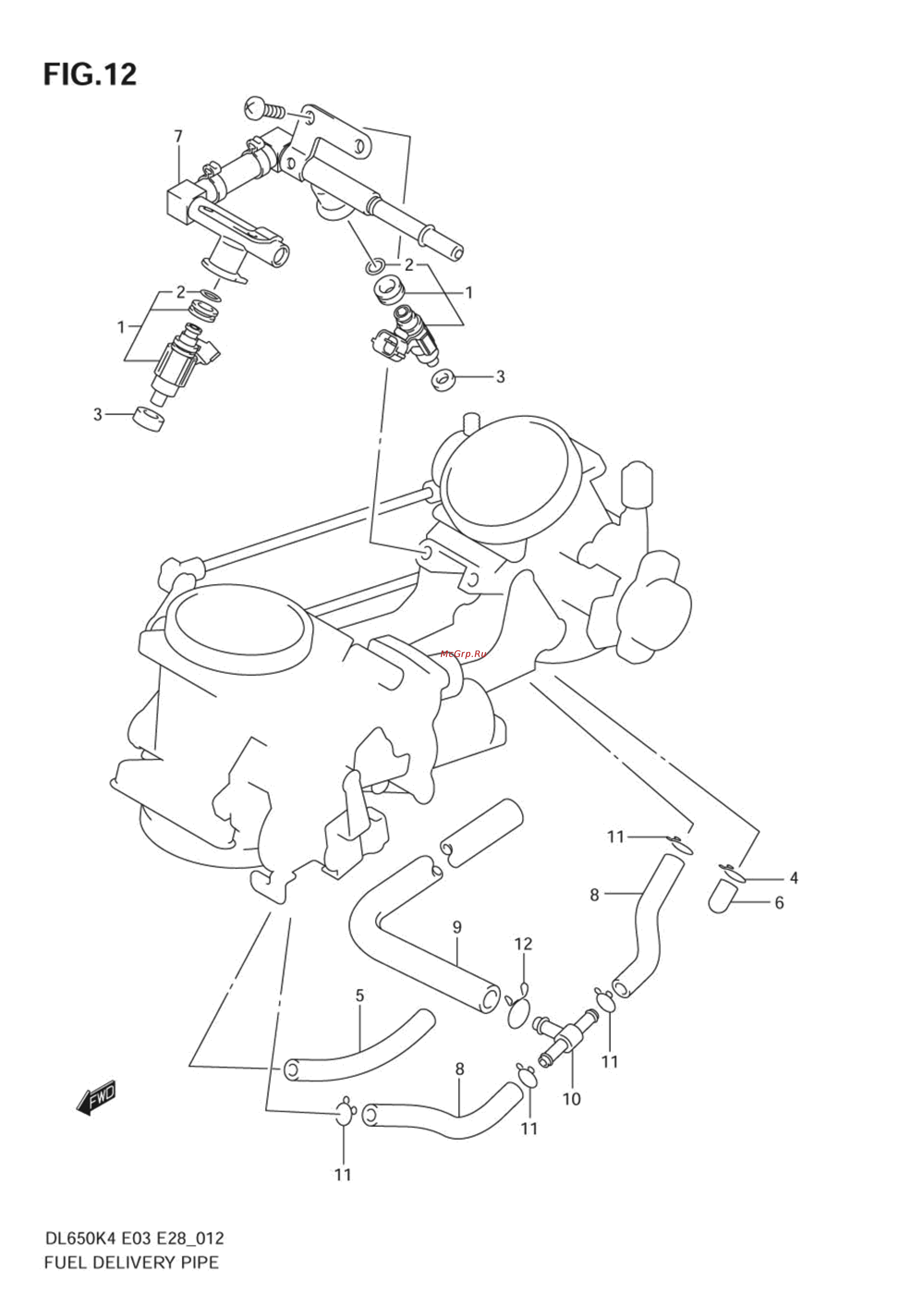 Suzuki DL650 V-STROM (2004) [23/130] Fuel delivery pipe