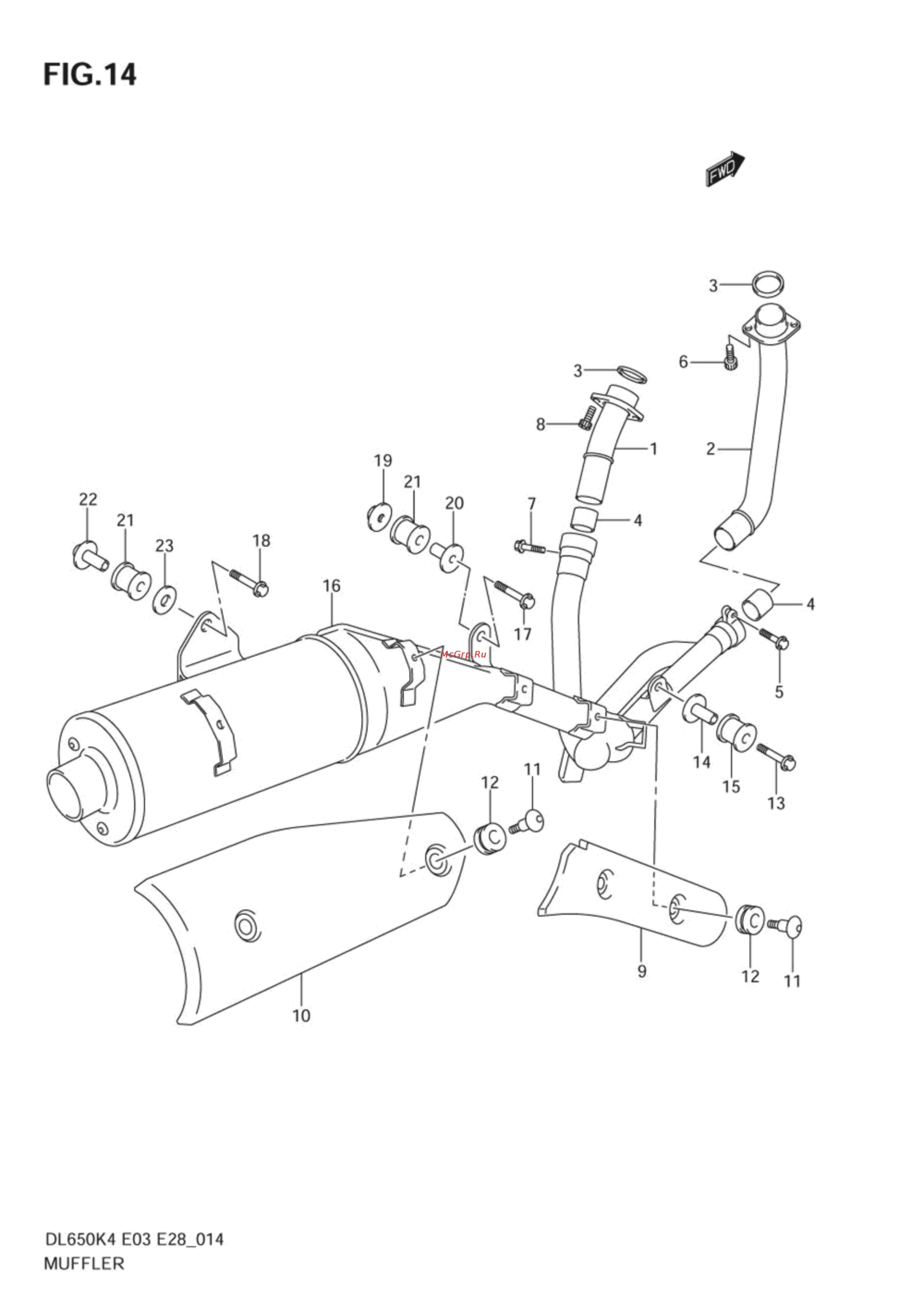 Suzuki DL650 V-STROM (2004) [27/130] Muffler