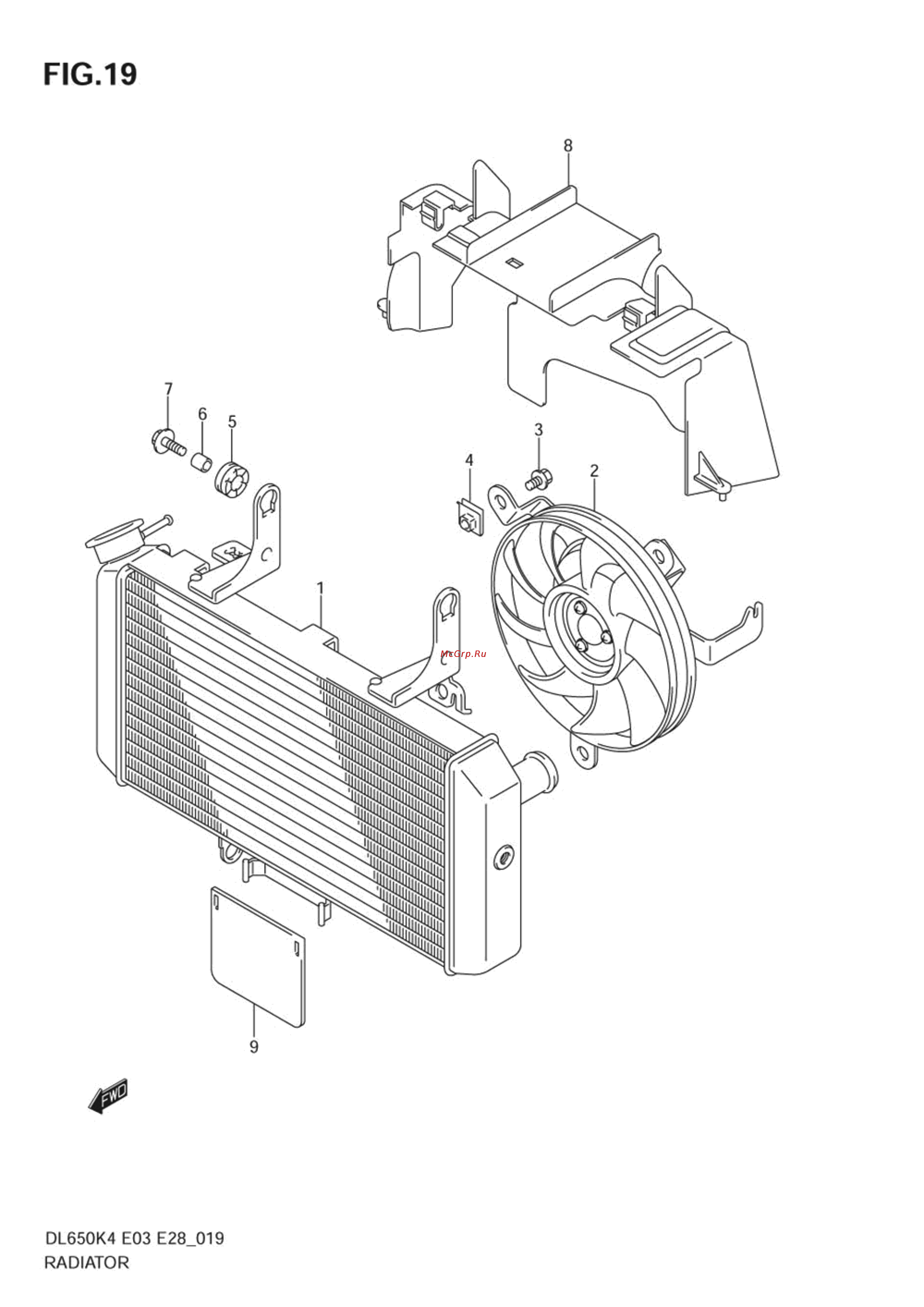 Suzuki DL650 V-STROM (2004) [37/130] Radiator