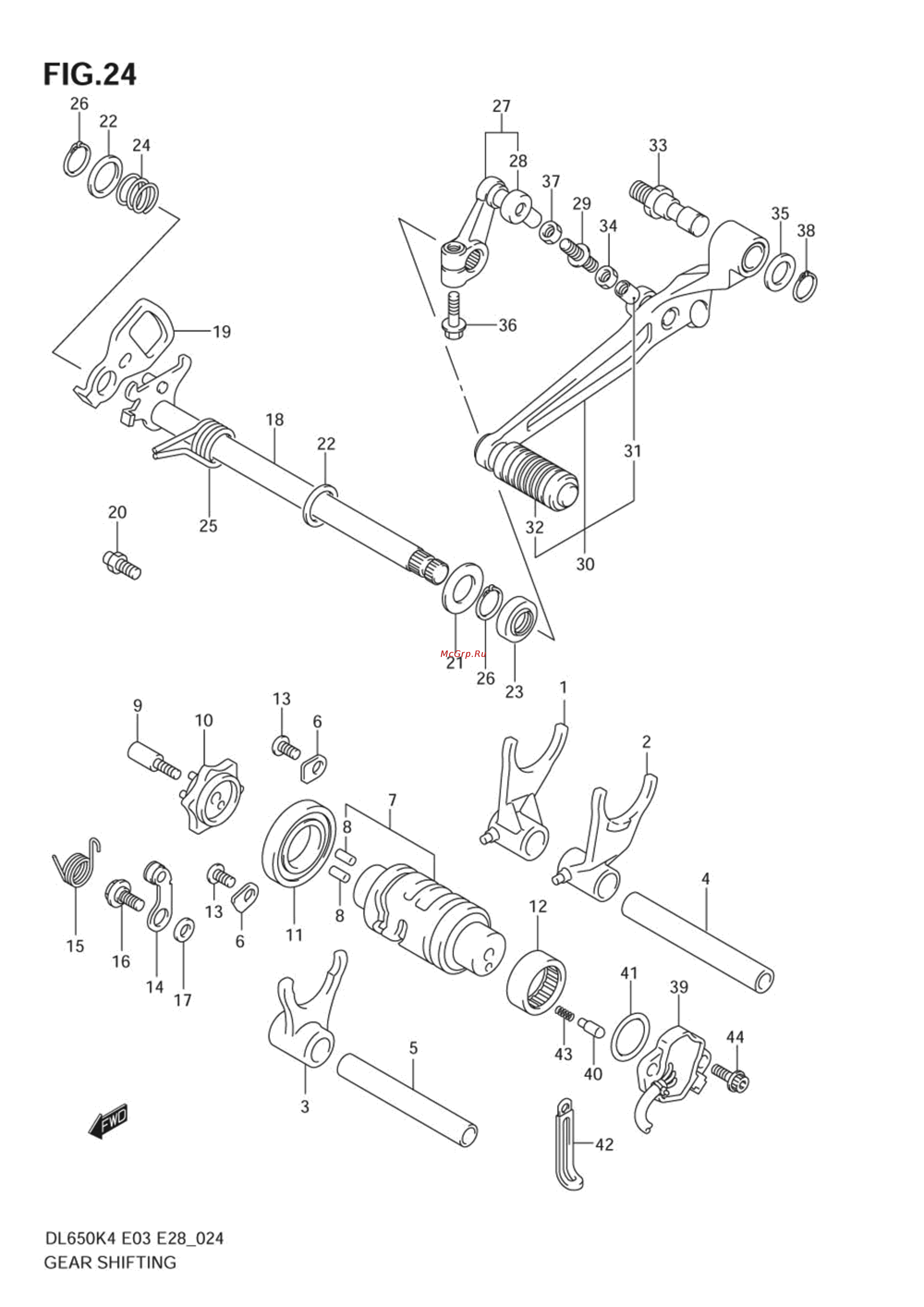 Suzuki DL650 V-STROM (2004) [47/130] Gear shifting