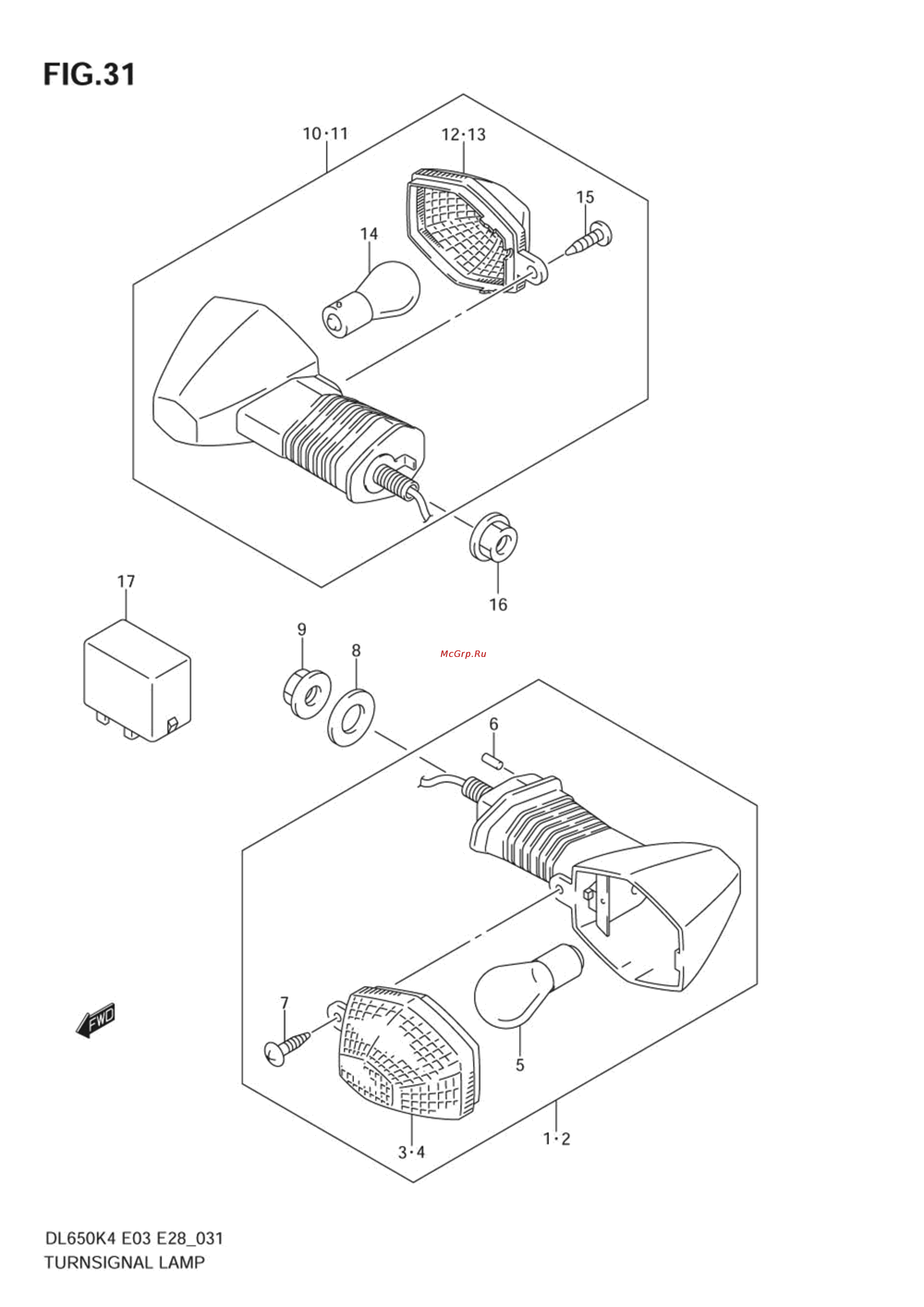 Suzuki DL650 V-STROM (2004) [61/130] Turnsignal lamp