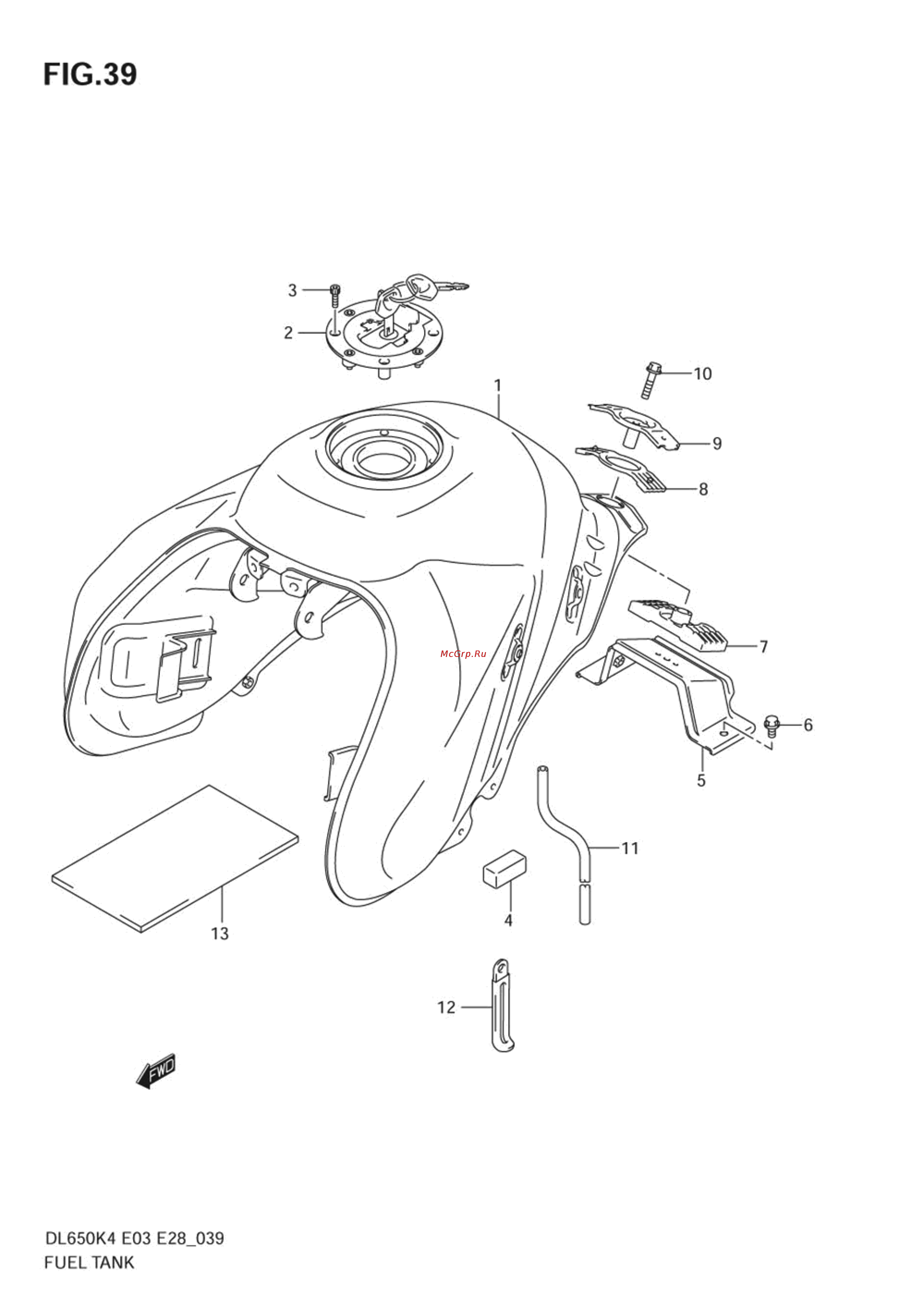 Suzuki DL650 V-STROM (2004) [77/130] Fuel tank