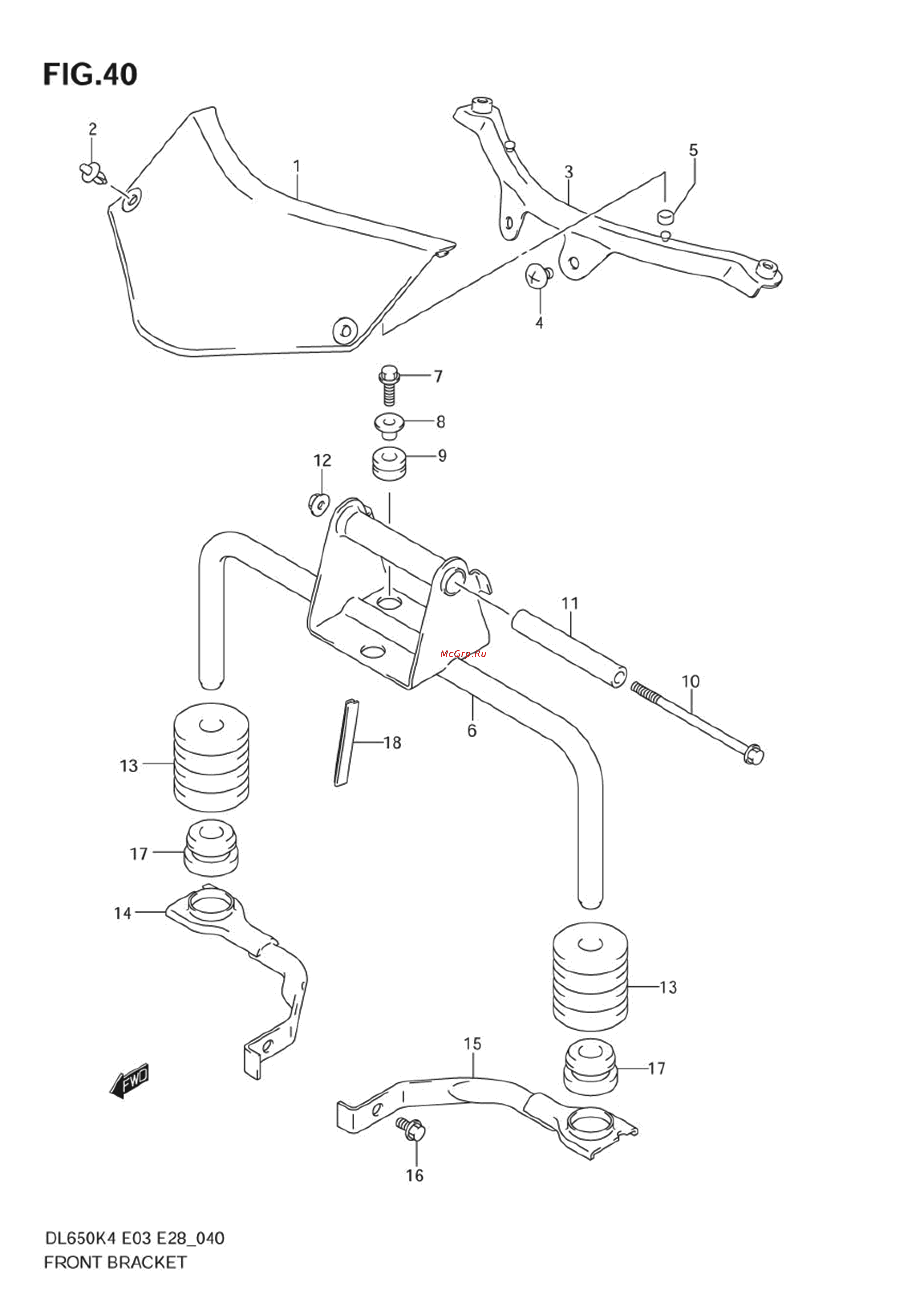 Suzuki DL650 V-STROM (2004) [79/130] Front bracket
