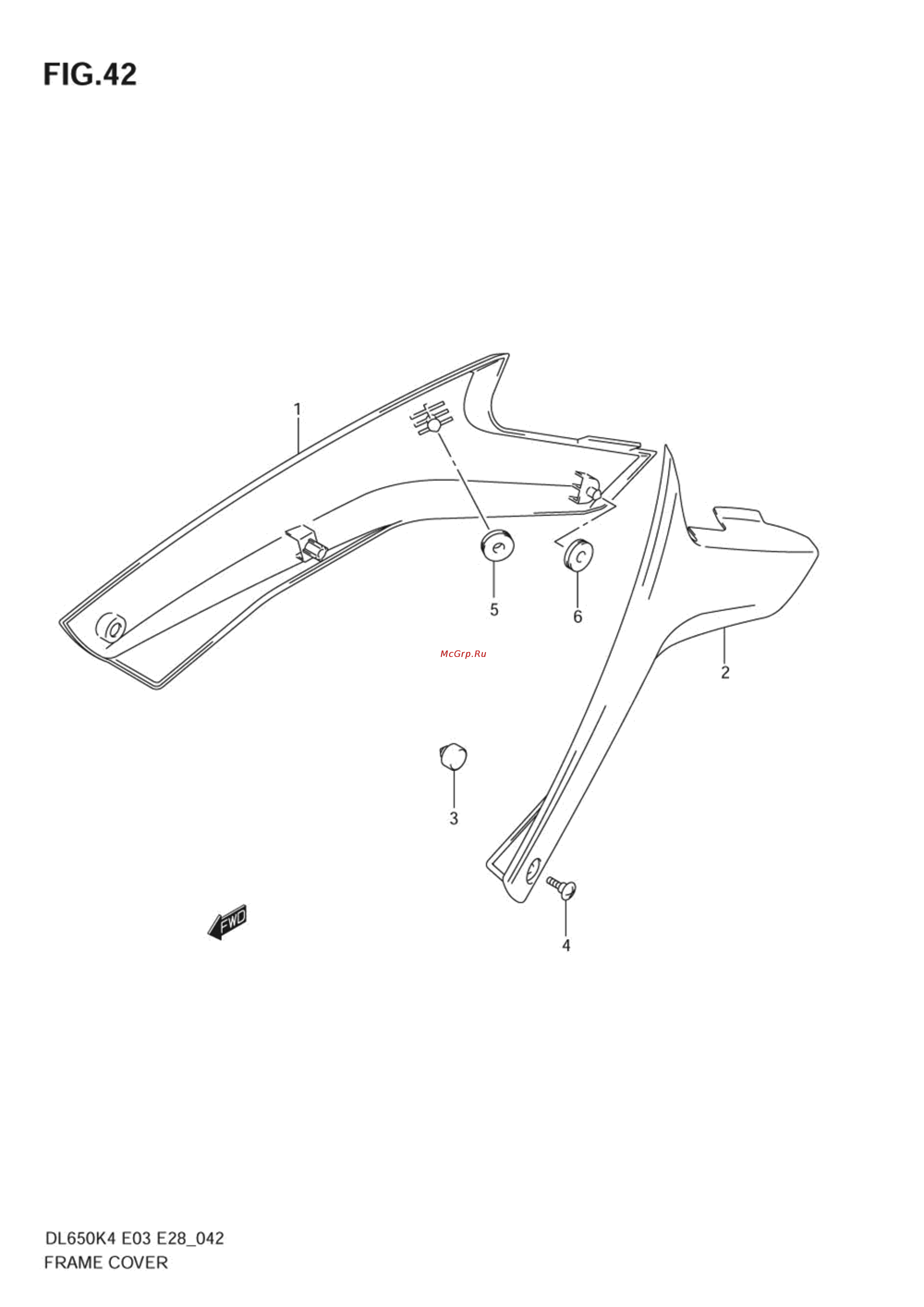 Suzuki DL650 V-STROM (2004) [83/130] Frame cover