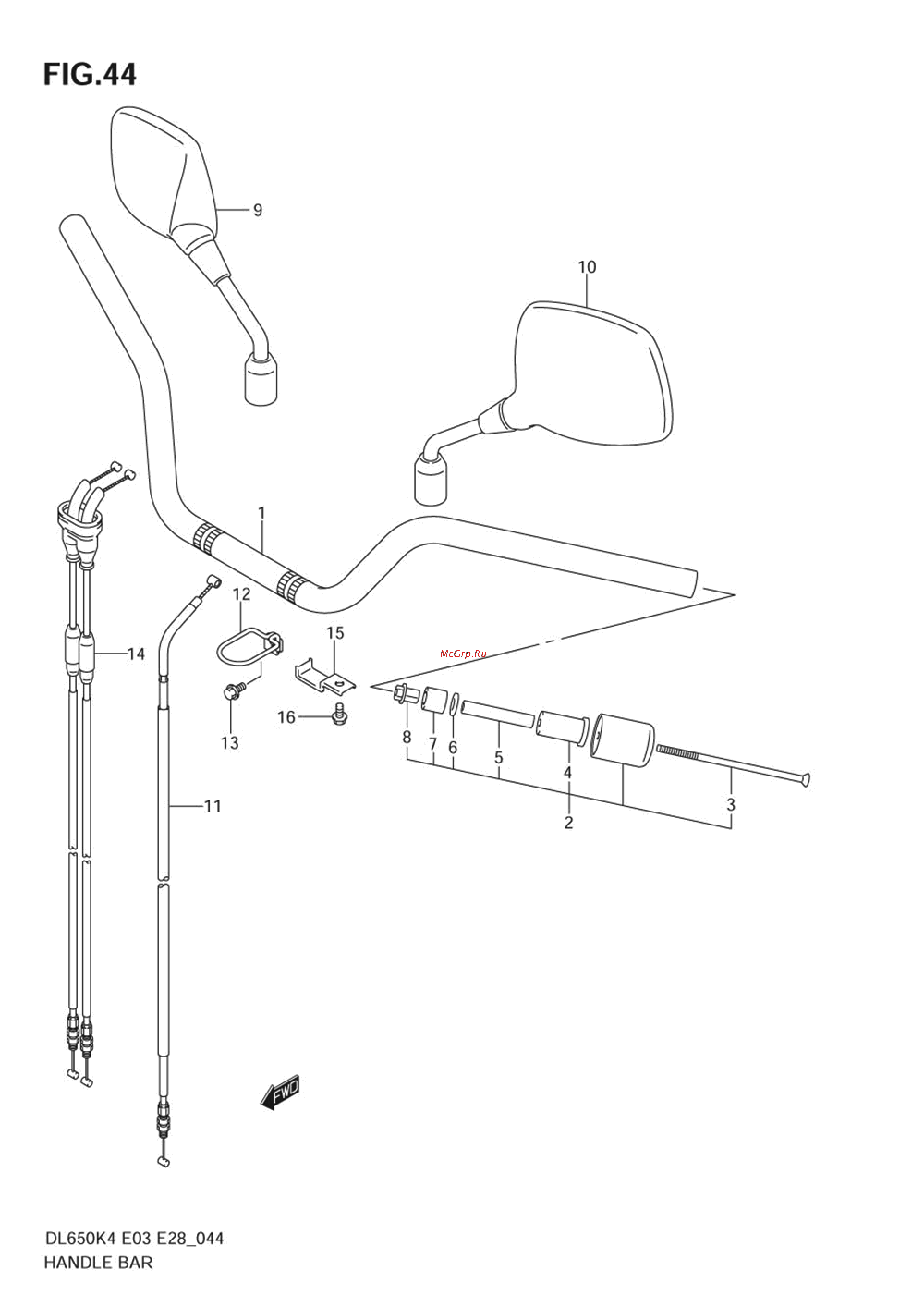 Suzuki DL650 V-STROM (2004) [87/130] Handle bar