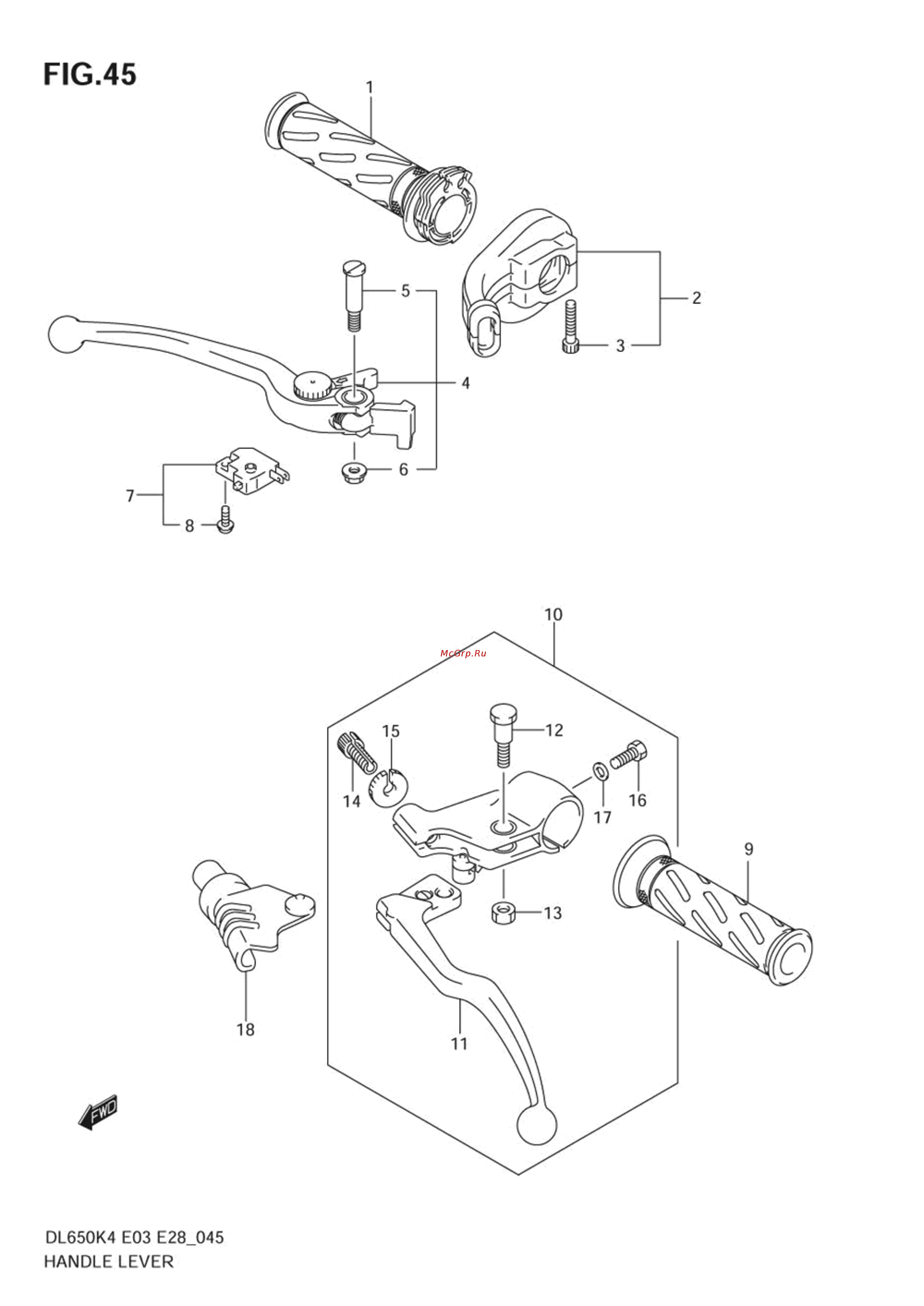 Suzuki DL650 V-STROM (2004) [89/130] Handle lever