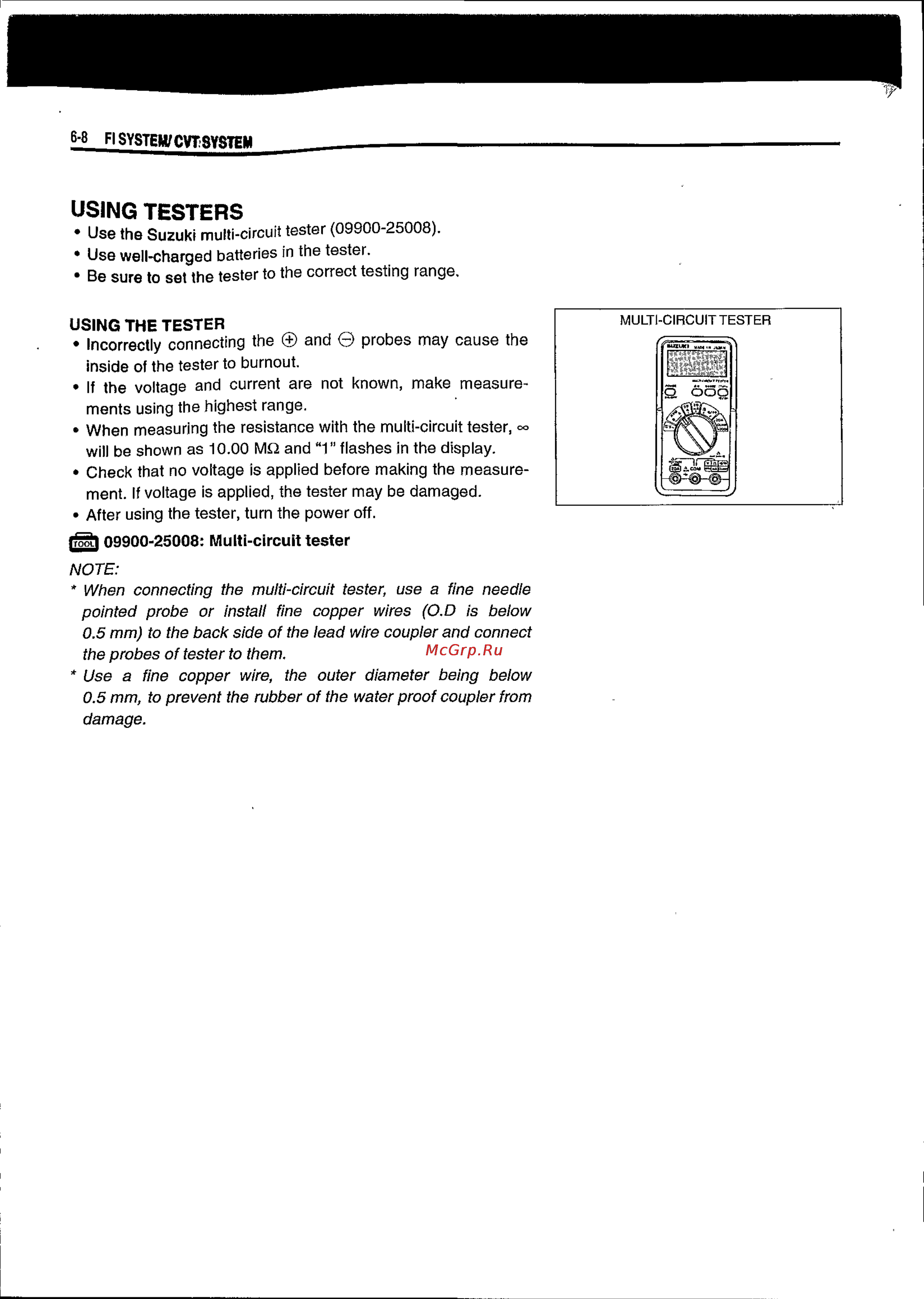 Suzuki BURGMAN AN650 (2003) [169/463] Using testers