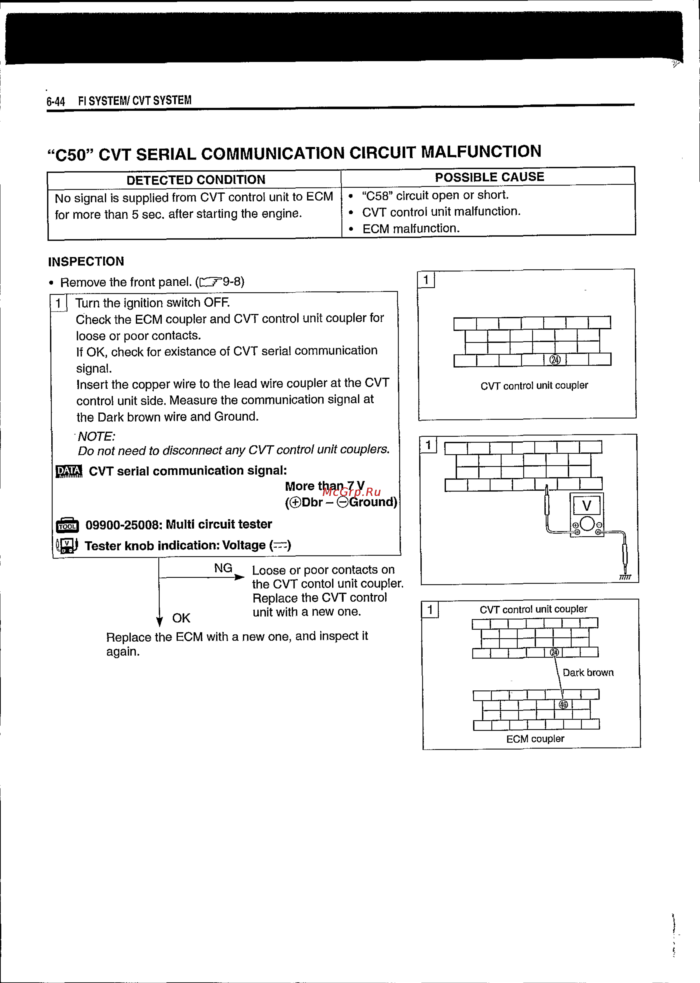 Suzuki BURGMAN AN650 (2003) [205/463] C50 cvt serial communication circuit malfunction