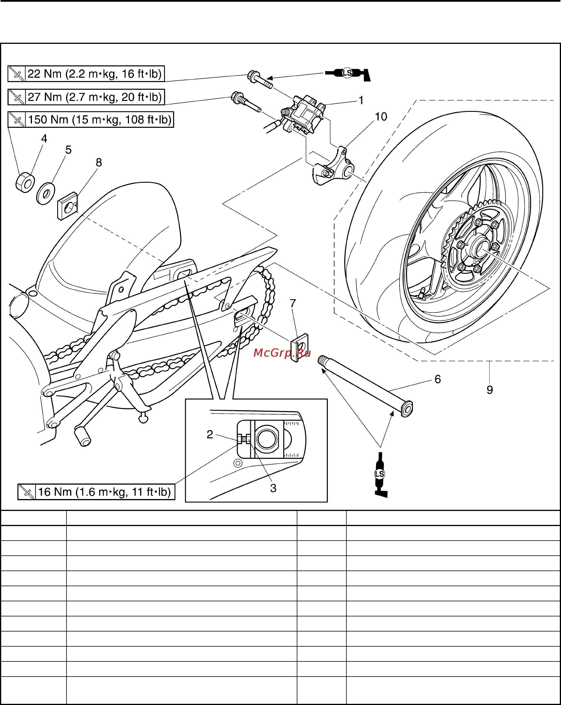 Yamaha YZF-R1 (2006) [140/426] Rear wheel