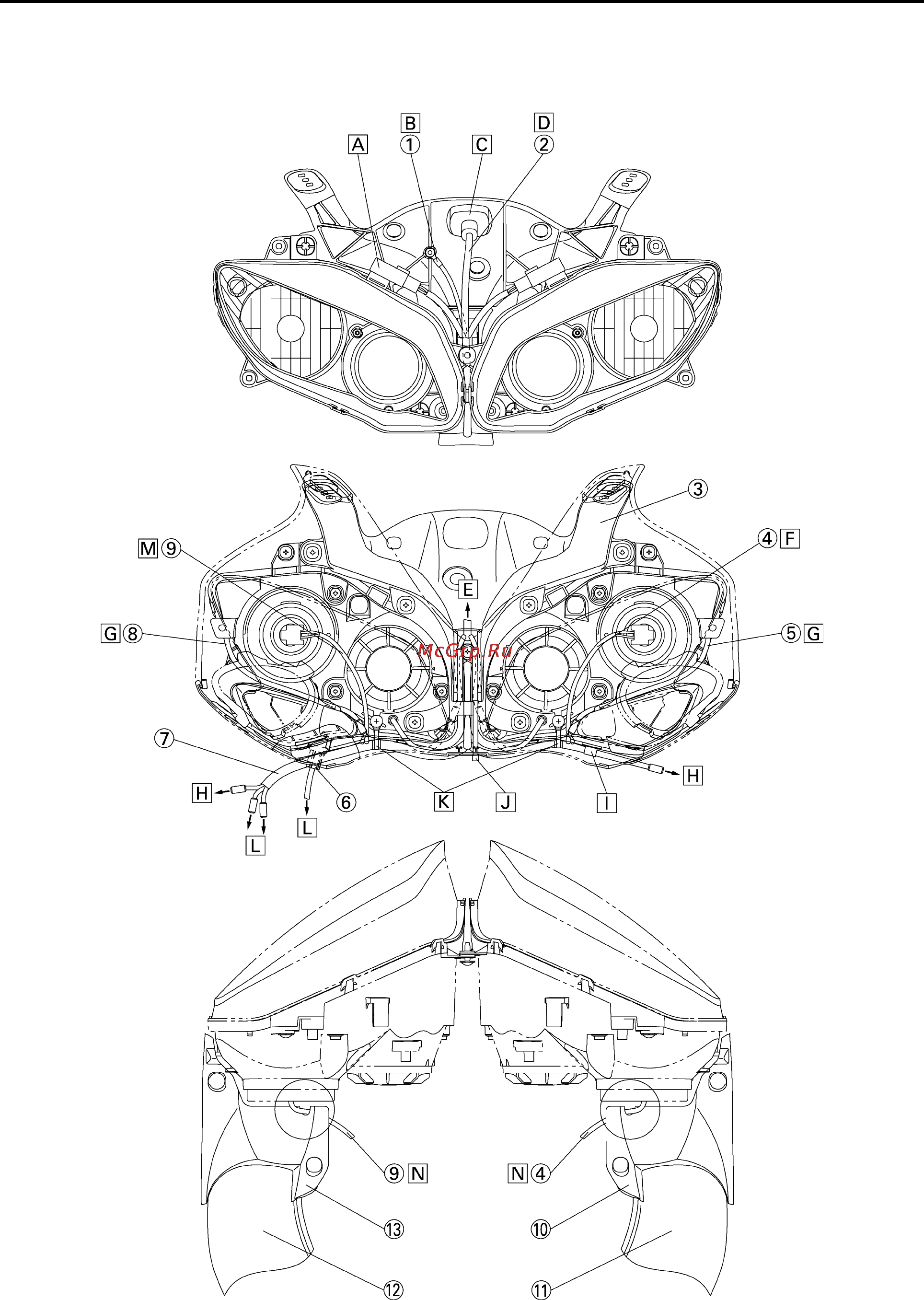 Yamaha YZF-R1 (2006) [68/426] Cable routing