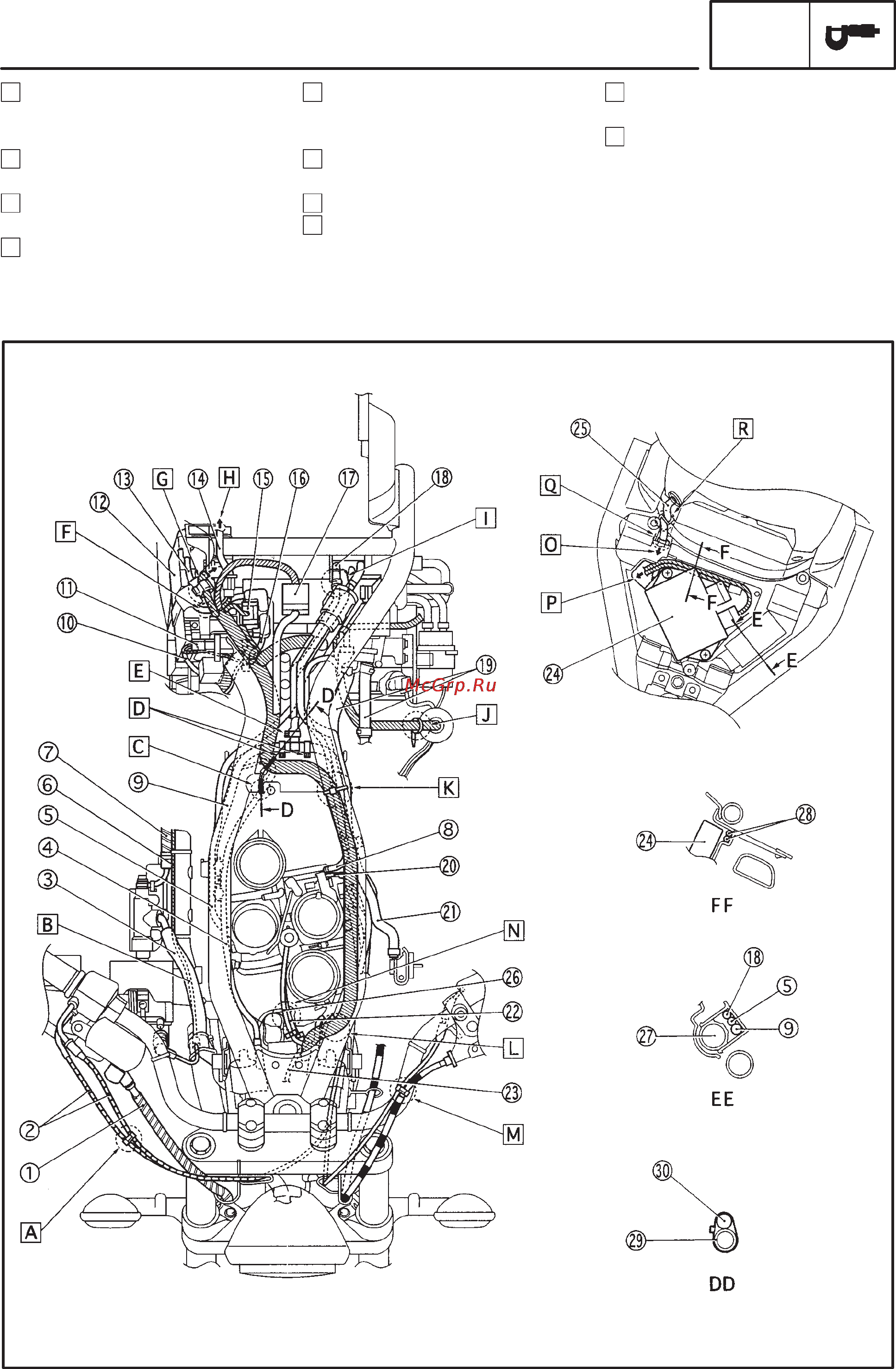 Yamaha DRAG STAR XVS1100 (1999) [51/355] Cable routing