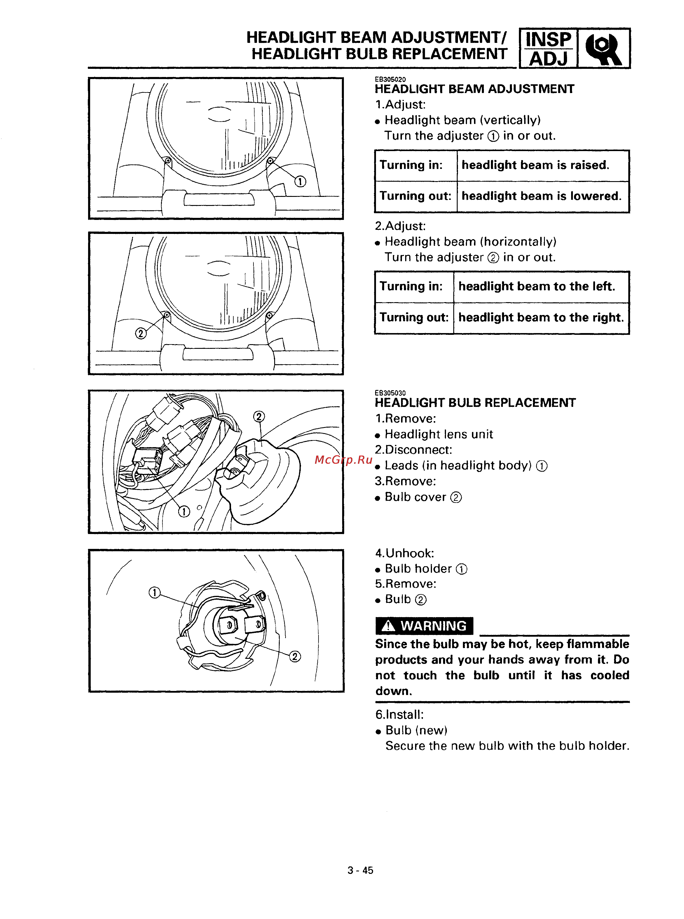 Yamaha DRAG STAR XVS650 (1997) [106/360] Headlight beam adjustment nsp fob headlight bulb replacement dj
