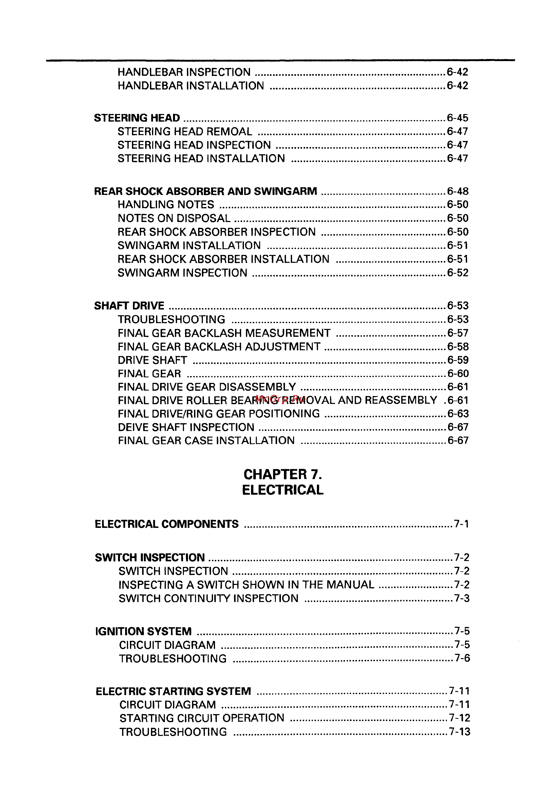 Yamaha DRAG STAR XVS650 (1997) [13/360] Chapter 7 electrical