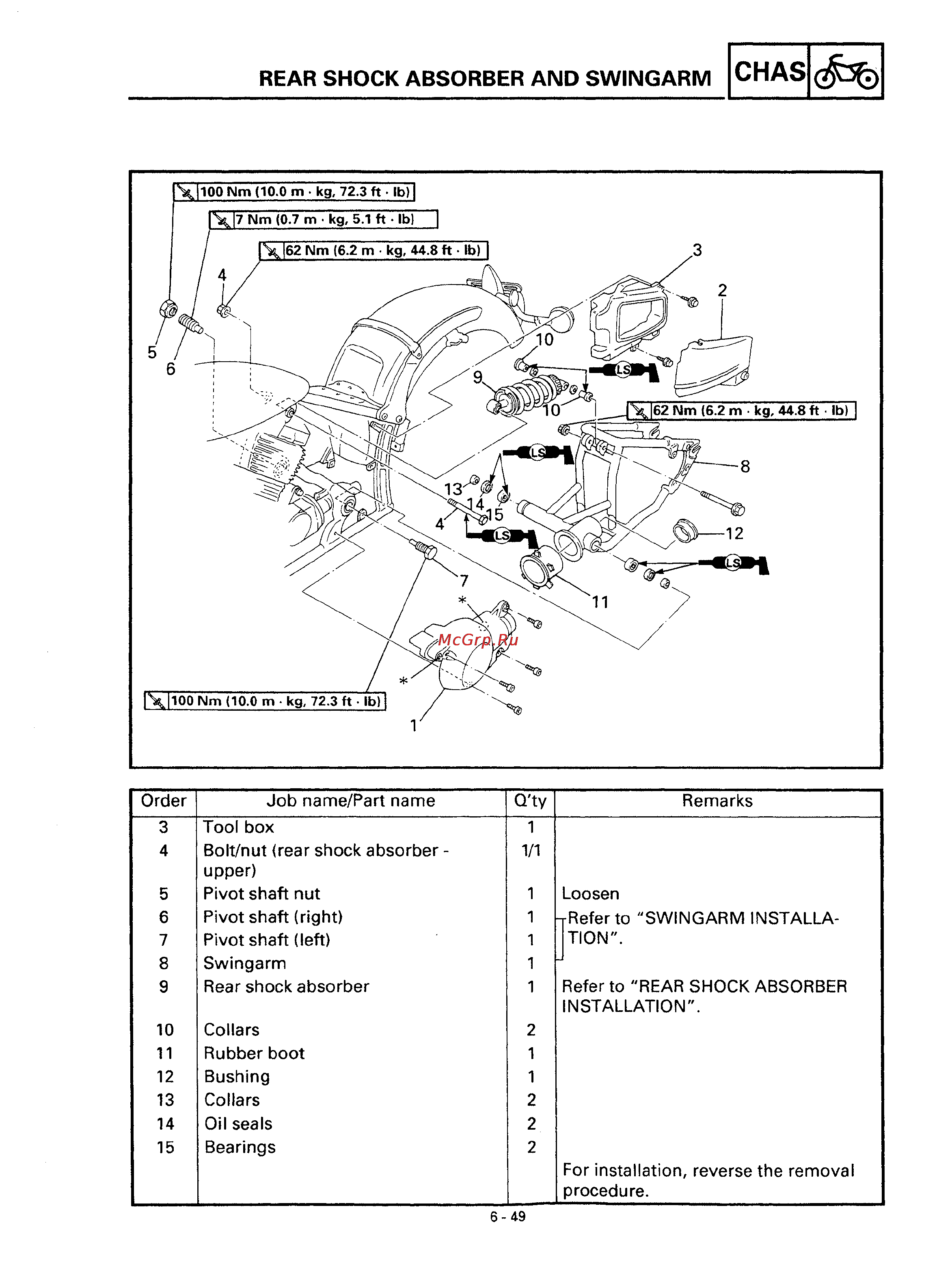 Yamaha DRAG STAR XVS650 (1997) [250/360] Rear shock absorber and swingarm