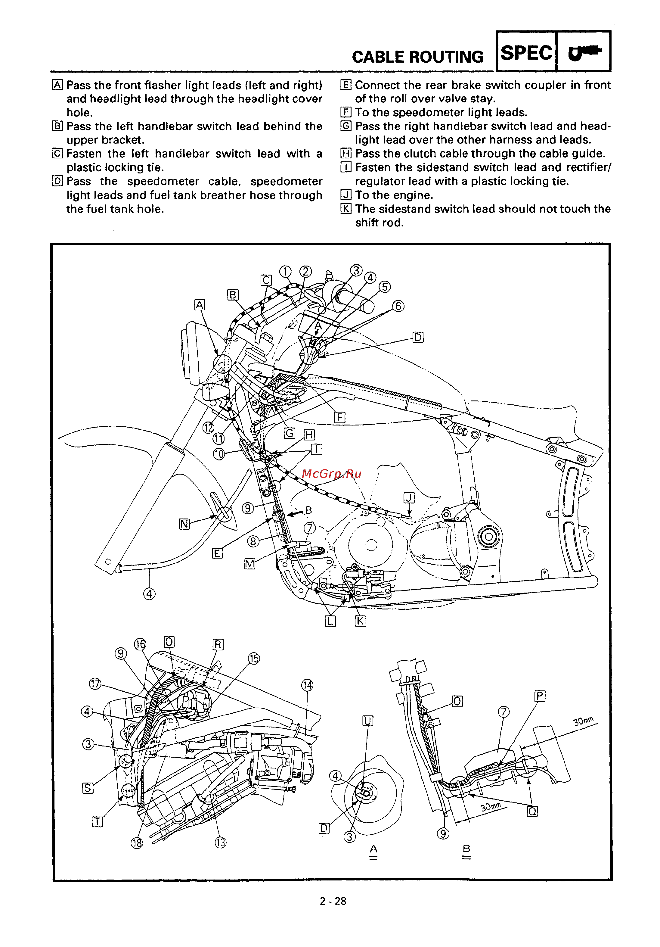 Yamaha DRAG STAR XVS650 (1997) [51/360] Cable routing