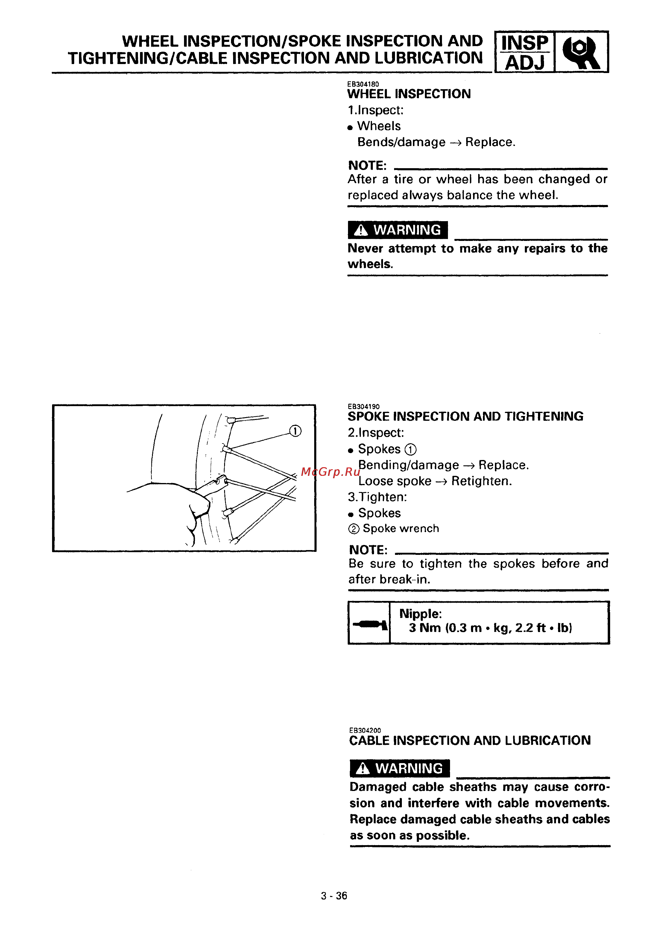 Yamaha DRAG STAR XVS650 (1997) [97/360] Tightening cable inspection and lubrication dj