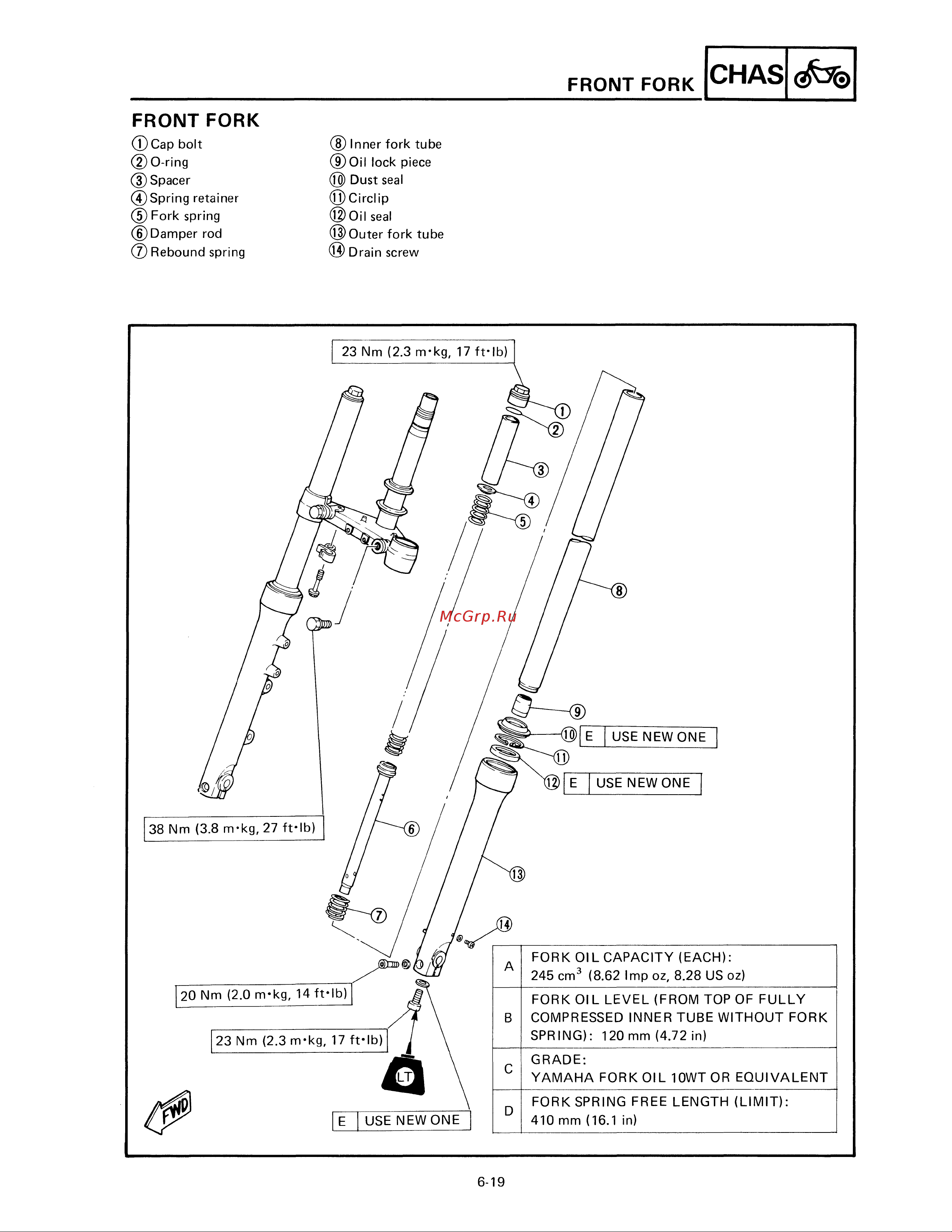 Yamaha XV250 (1994) [201/291] Front fork