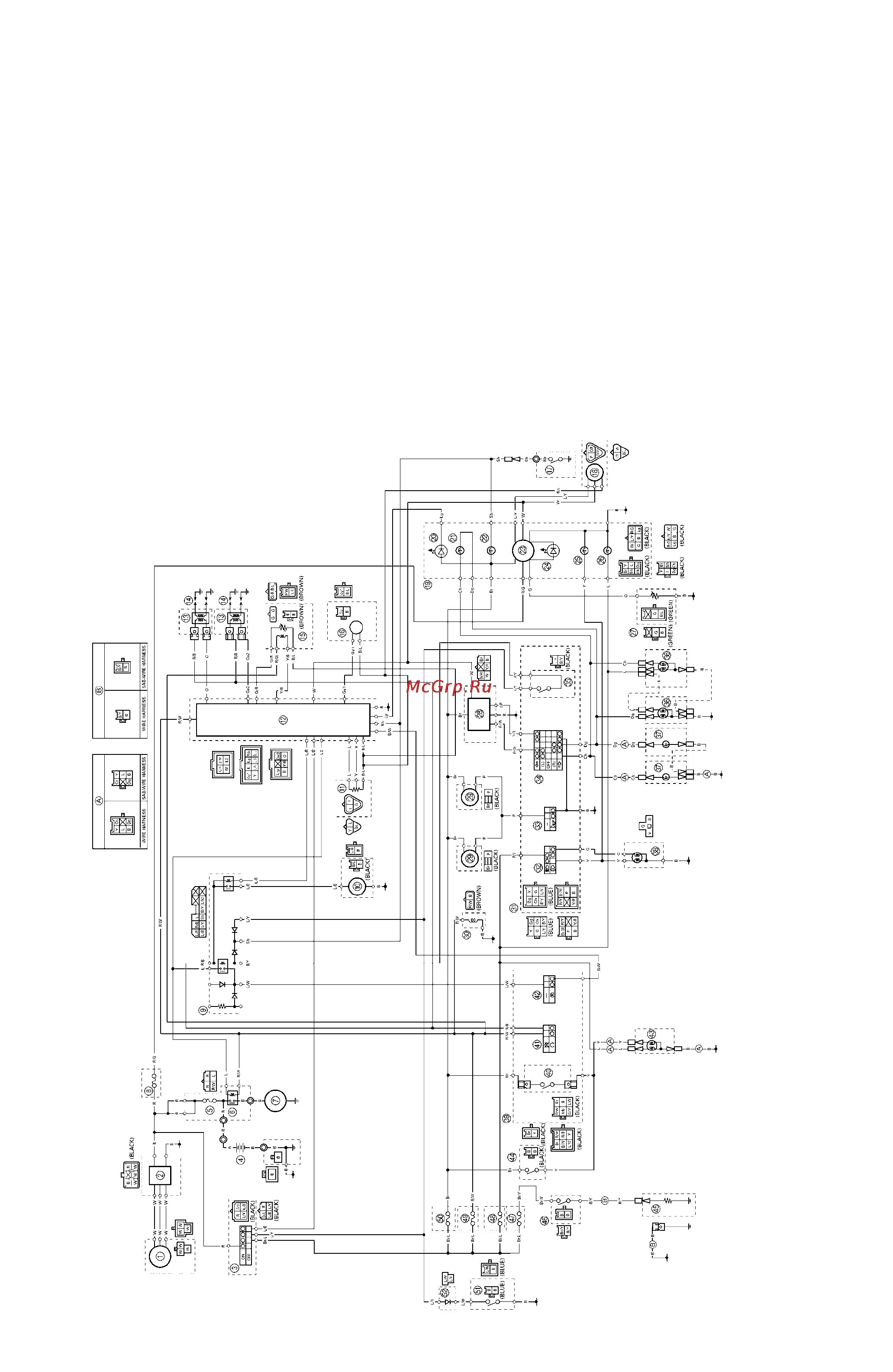 Yamaha XV16ALC (1998) [448/449] Xv16al xv16alc xv16atl xv16atlc wiring diagram for usa and cdn
