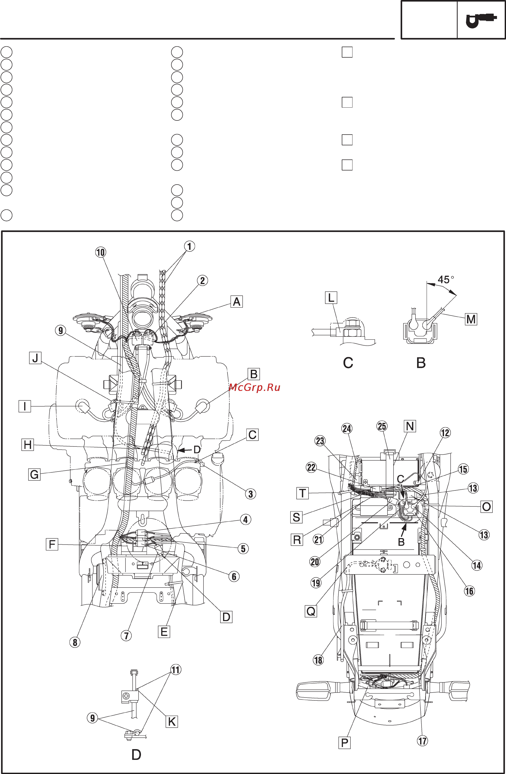 Yamaha XJR1300 (P) (2002) [22/44] Cable routing