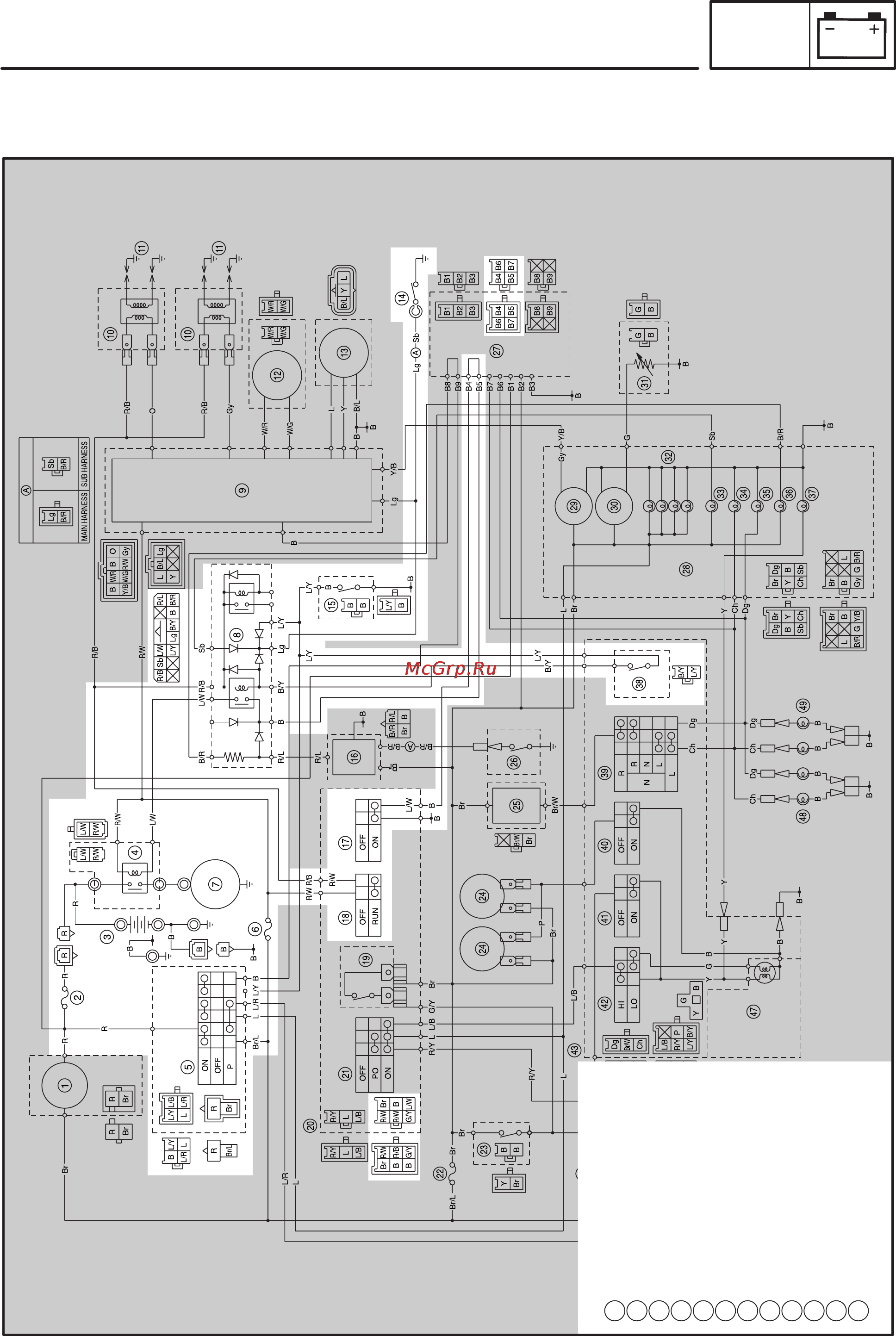 Yamaha XJR1300 (L) (1999) [304/346] Electric starting system
