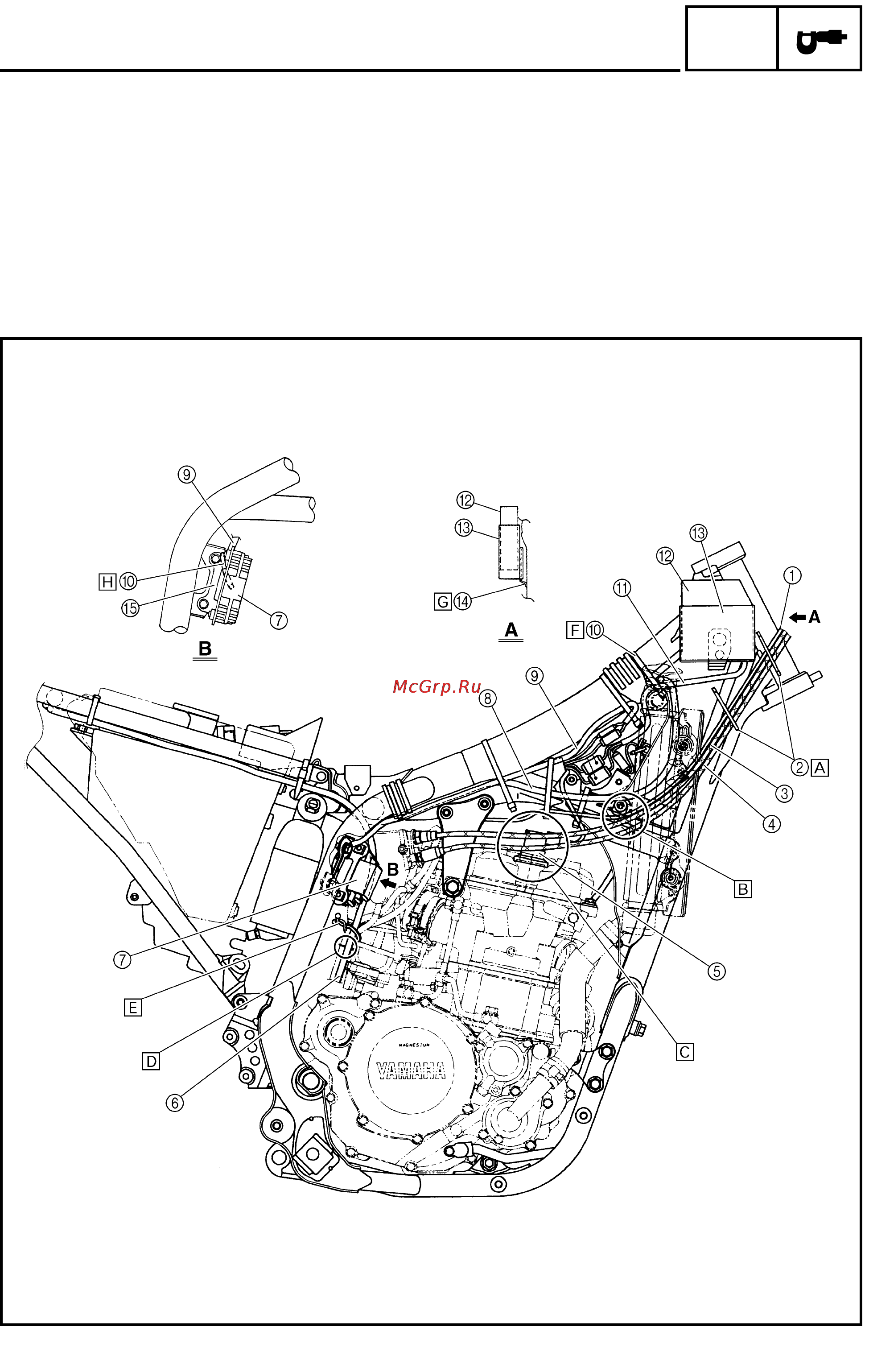 Yamaha WR250FR (2002) [62/343] Cable routing diagram