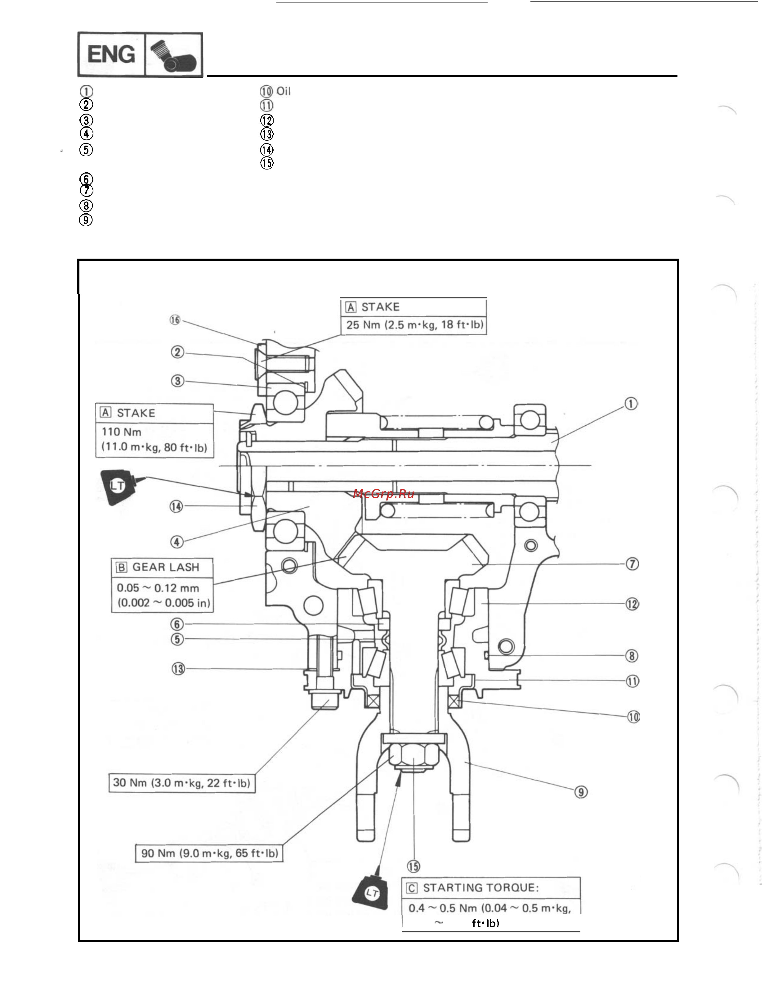 Yamaha VMX12HC (1995) [169/405] Middle gear service