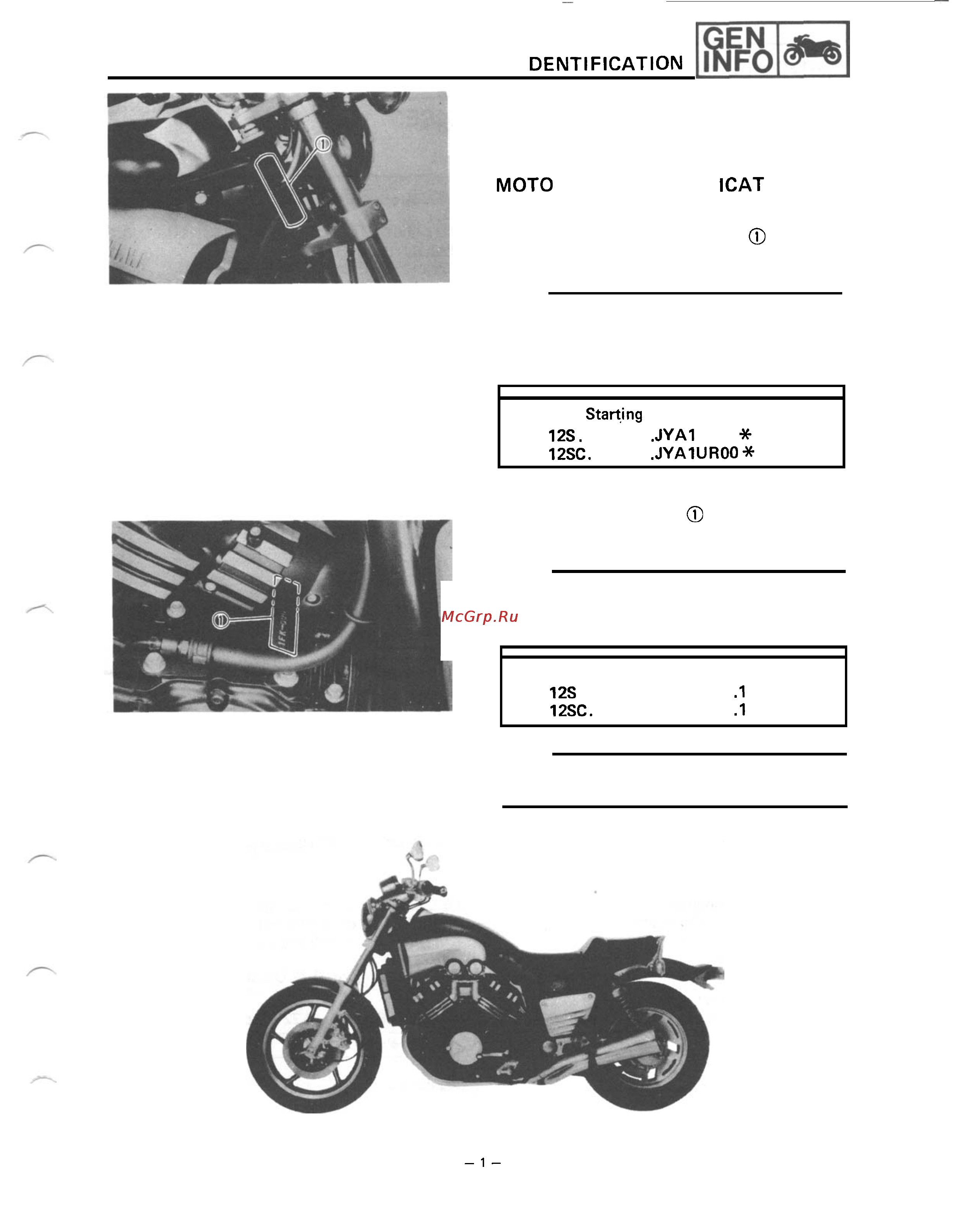 Yamaha VMX12HC (1995) [61/405] General information