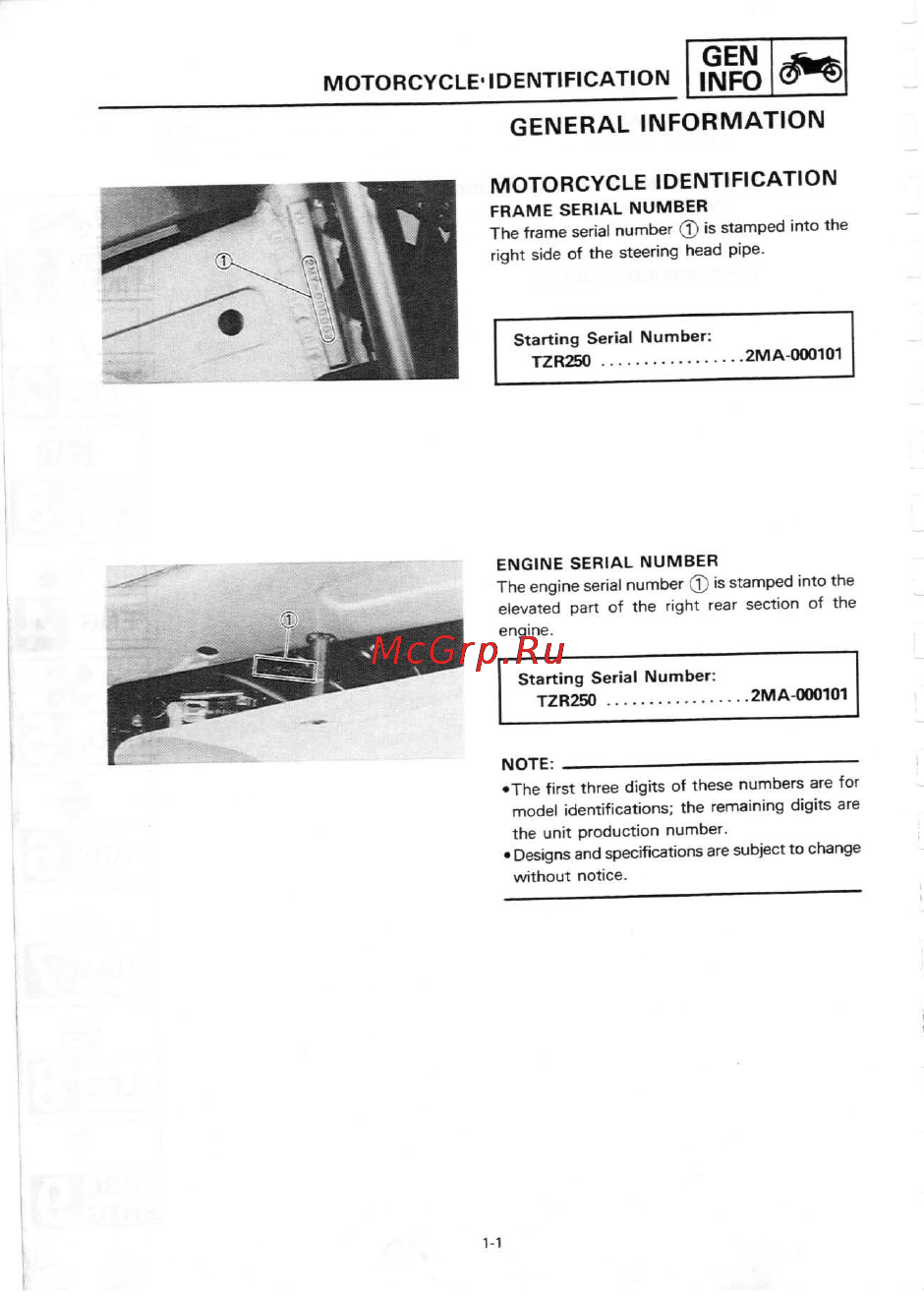 Yamaha TZR250 (1987) [13/333] General information