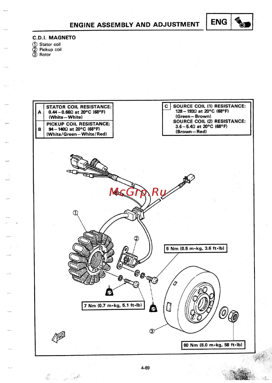 Yamaha TZR250 (1987) [145/333] Engine assembly and adjustment