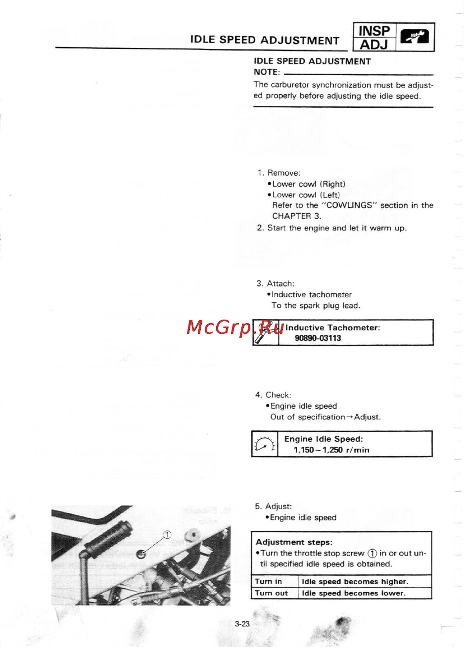 Yamaha TZR250 (1987) [53/333] Idle speed adjustment