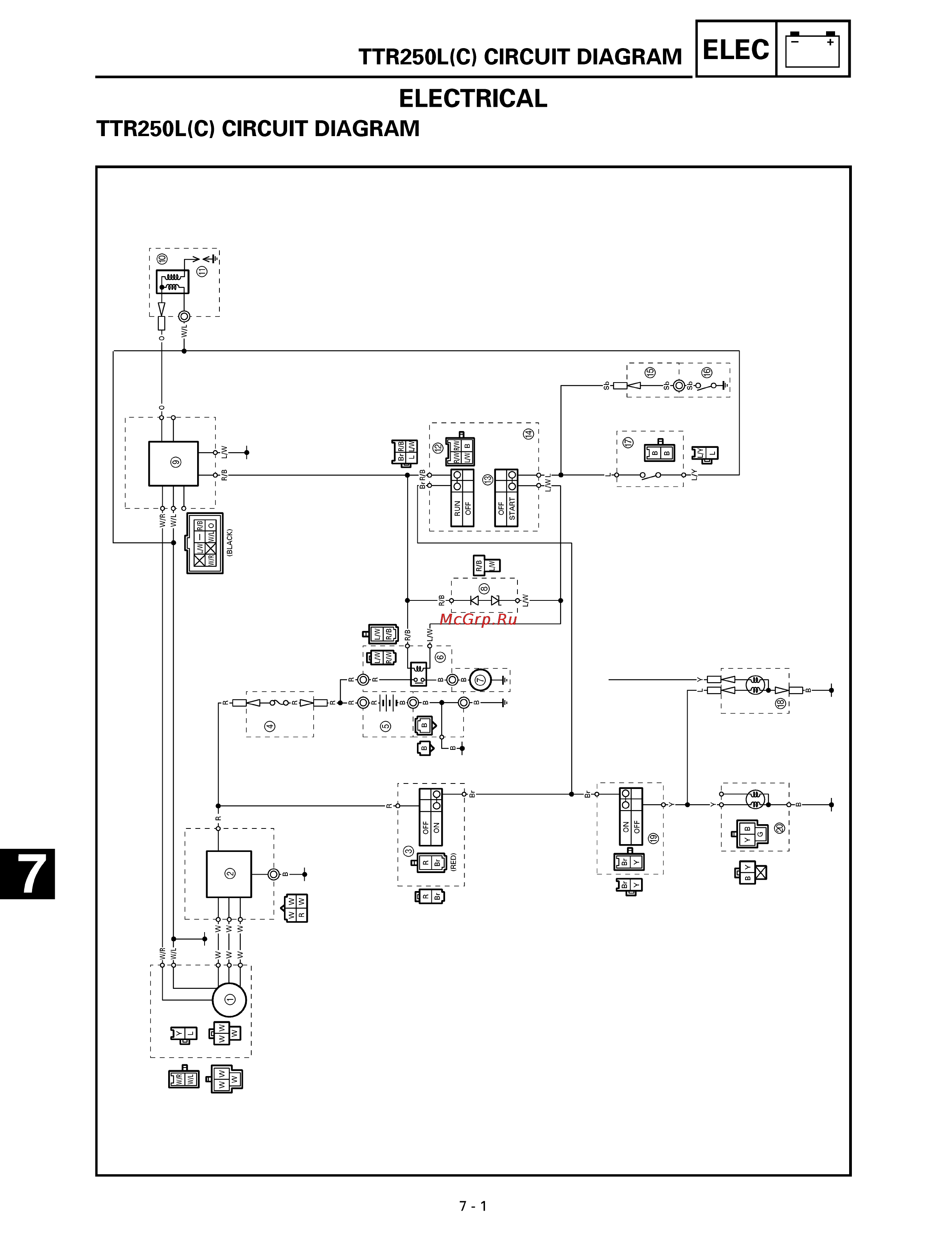 Yamaha TTR250L (1999) [259/295] Ttr250l c circuit diagram