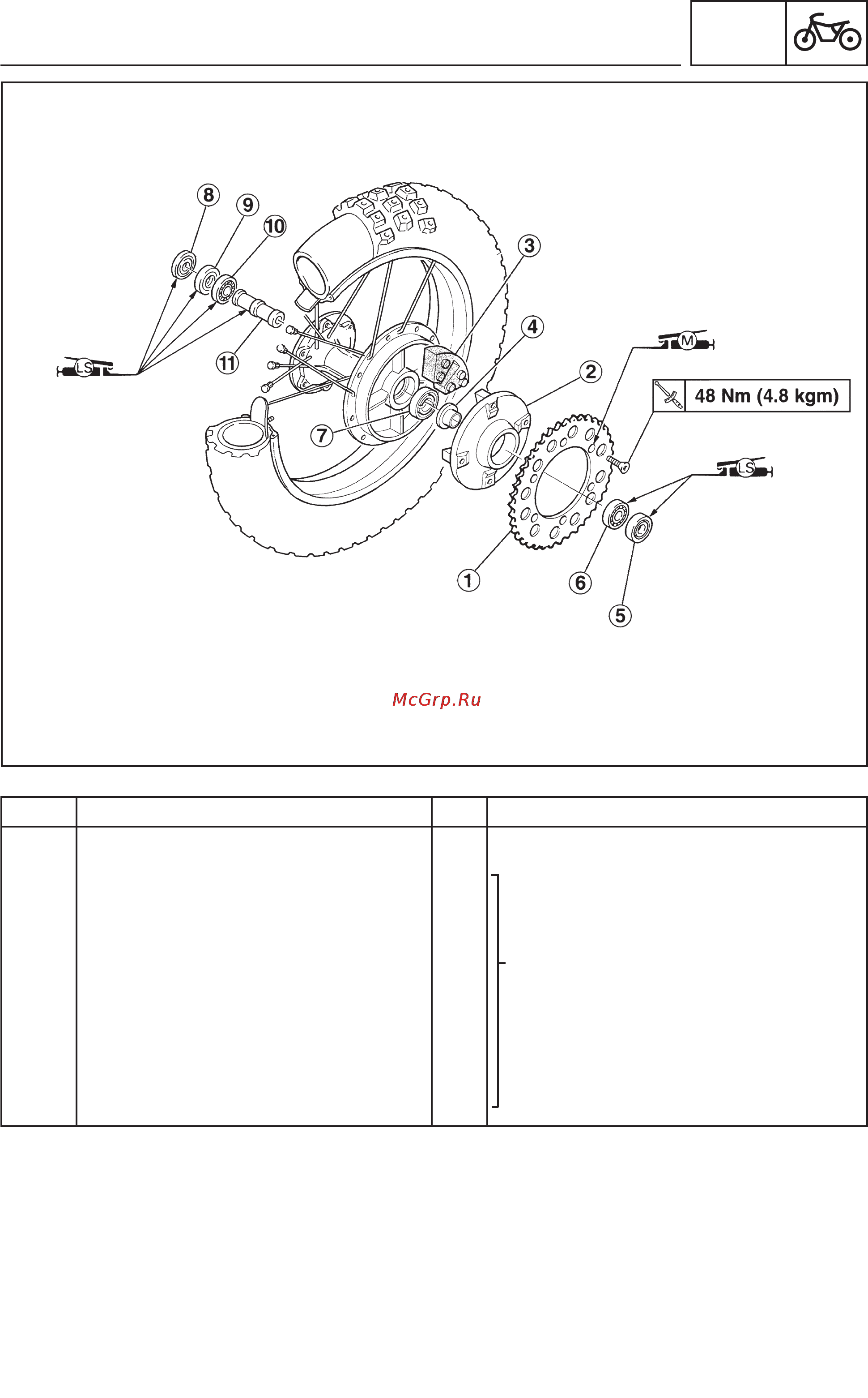 Yamaha TT600RE (2004) [137/382] Rear wheel and brake disc