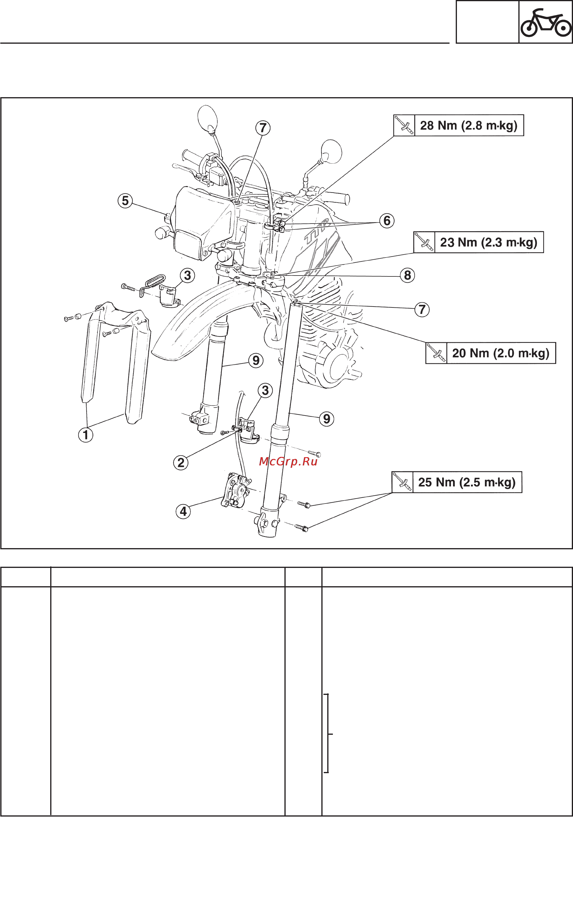 Yamaha TT600RE (2004) [157/382] Front fork