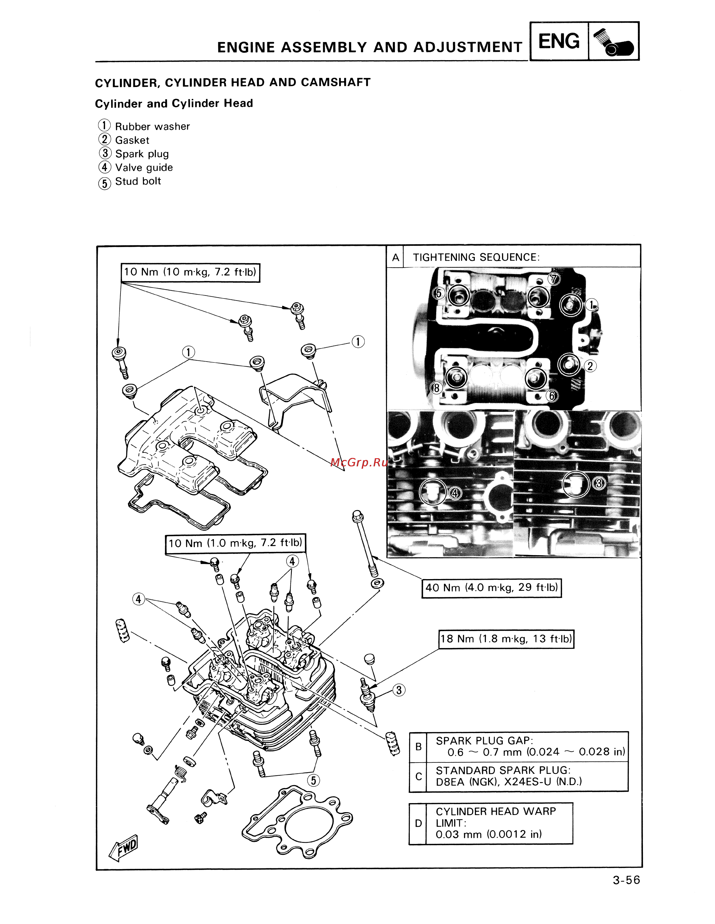 Yamaha TDM850 (1996) [118/229] Engine assembly and adjustment