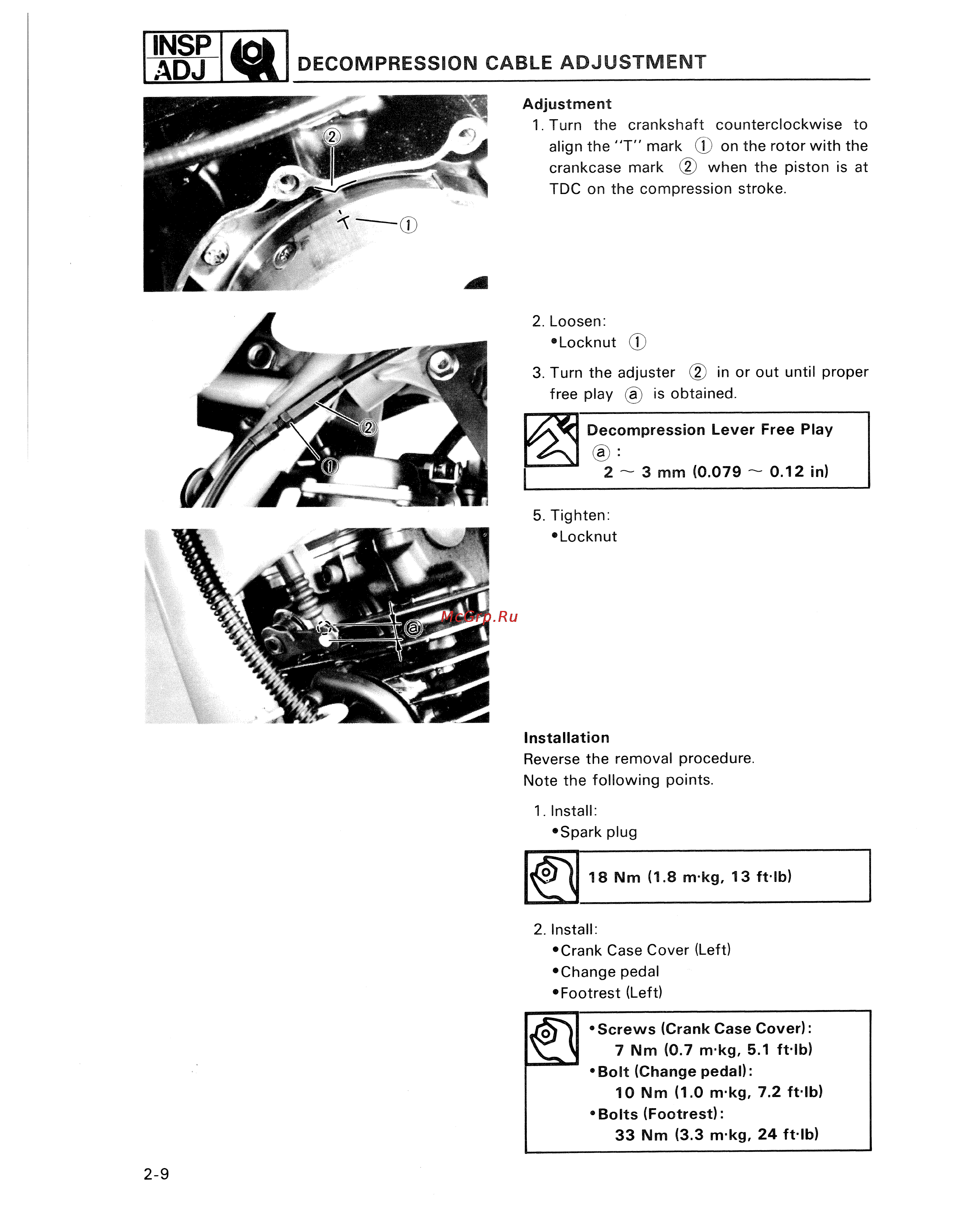 Yamaha TDM850 (1996) [29/229] Decompression cable adjustment