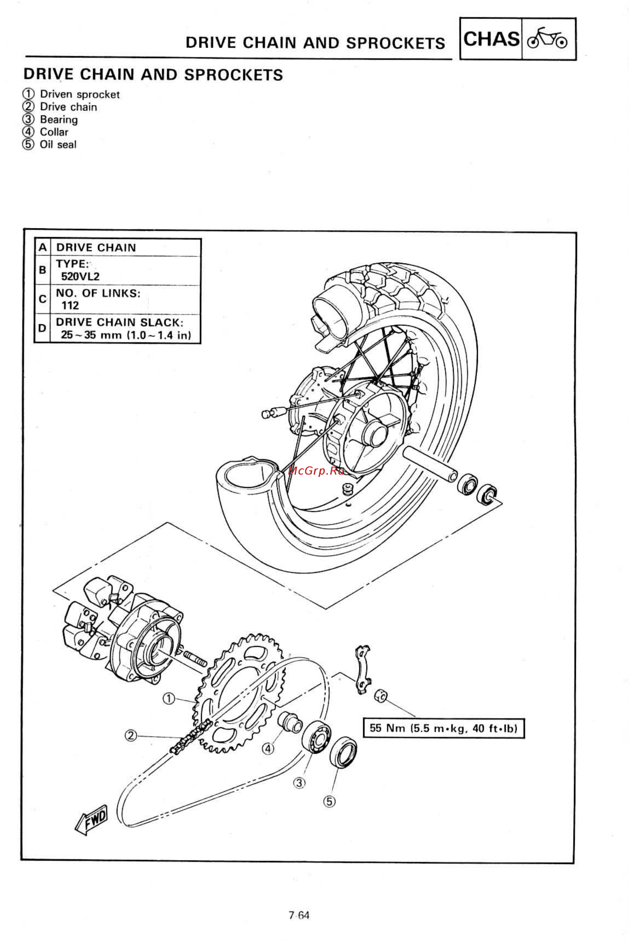 Yamaha SUPER TENERE XTZ750 [341/425] Drive chain and sprockets