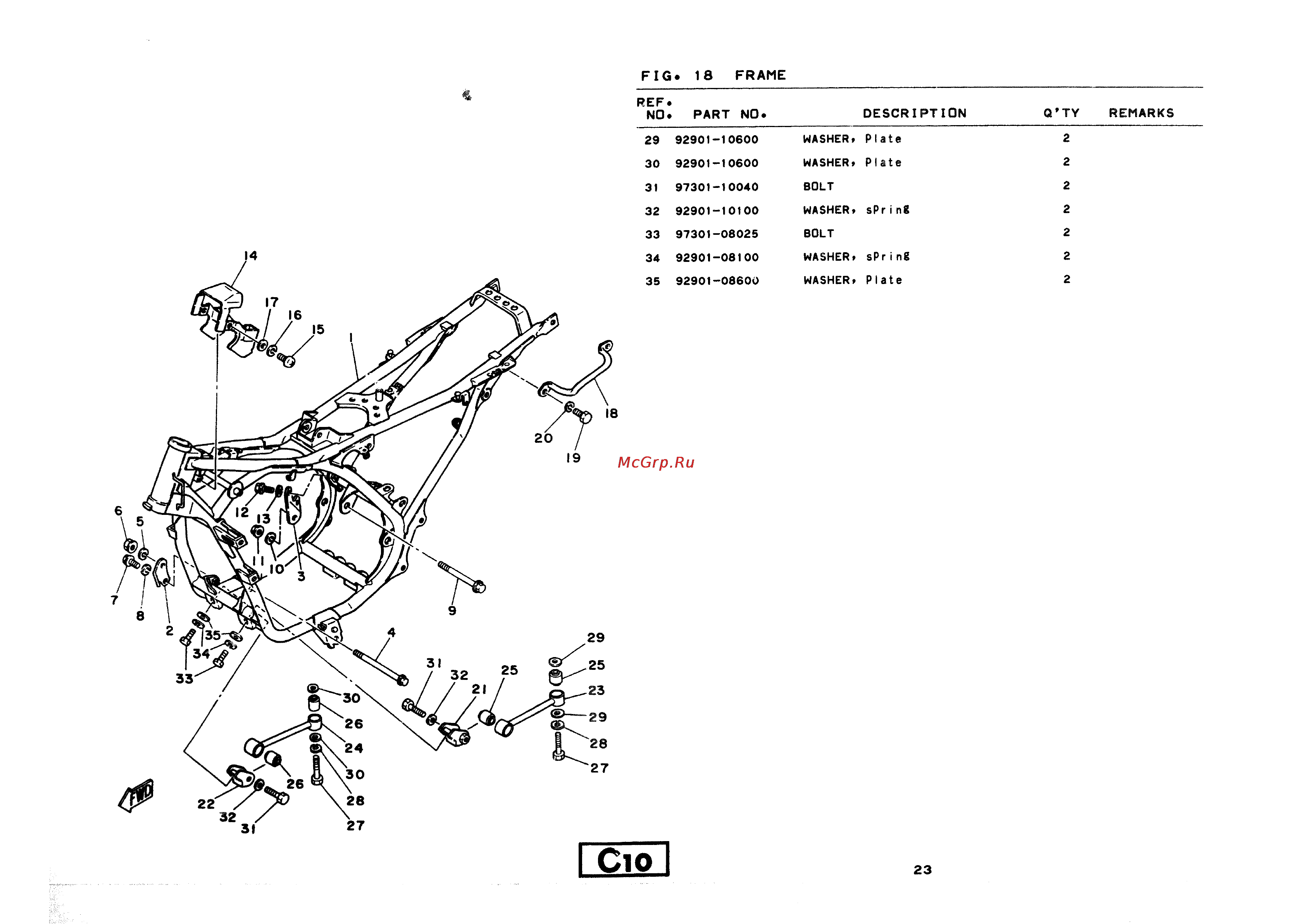 Yamaha RD350LC (1982) [31/74] Fig 18 frame