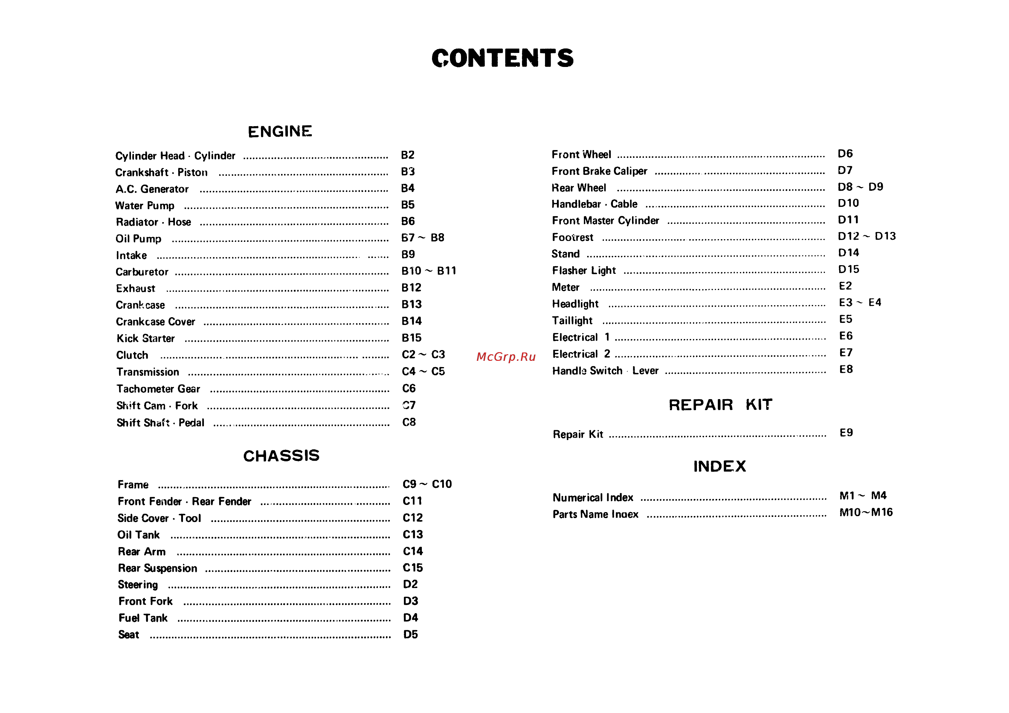 Yamaha RD350LC (1982) [37/74] Contents