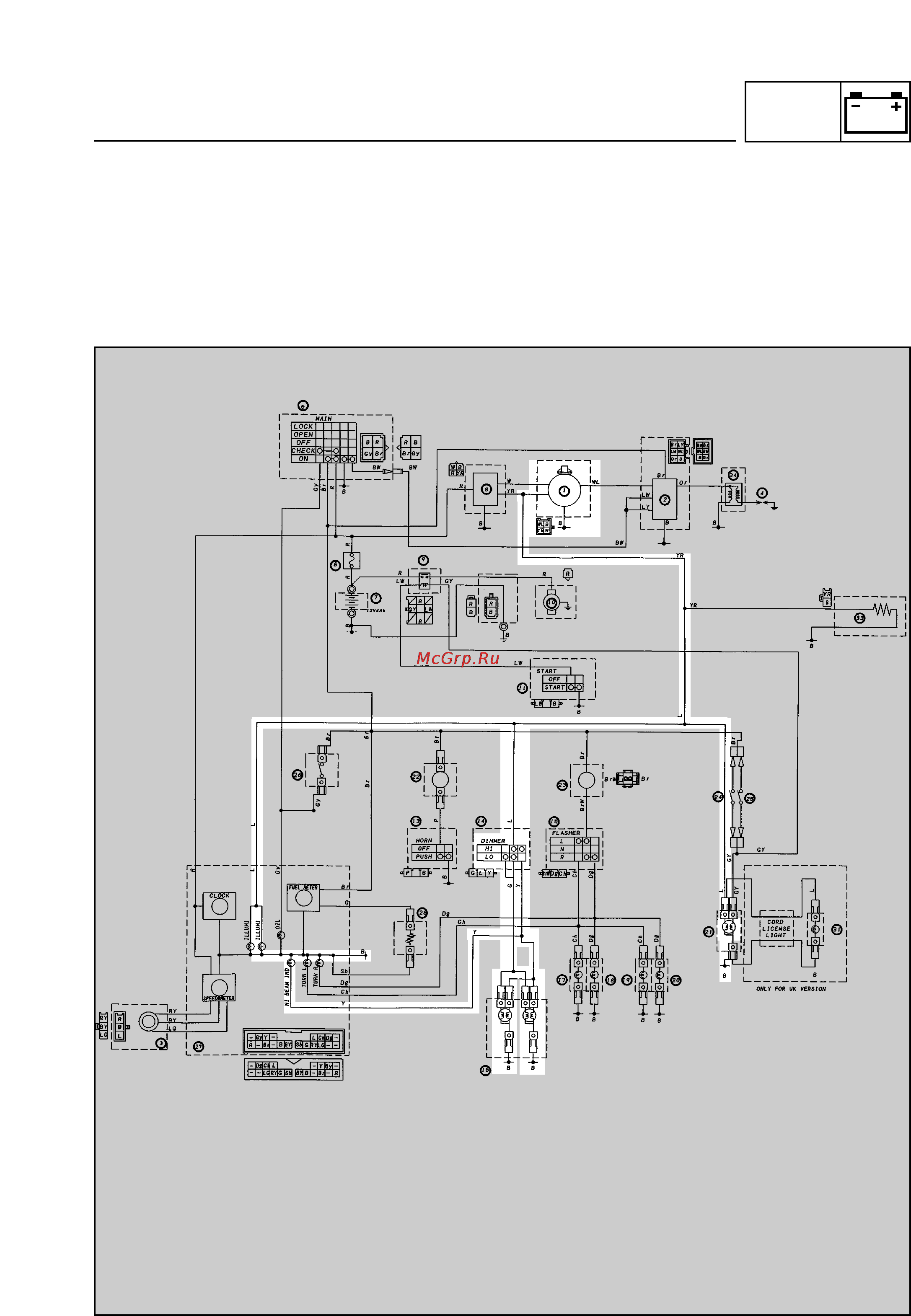 Yamaha NEOS 50 YN50 (2002) [143/161] Lighting system