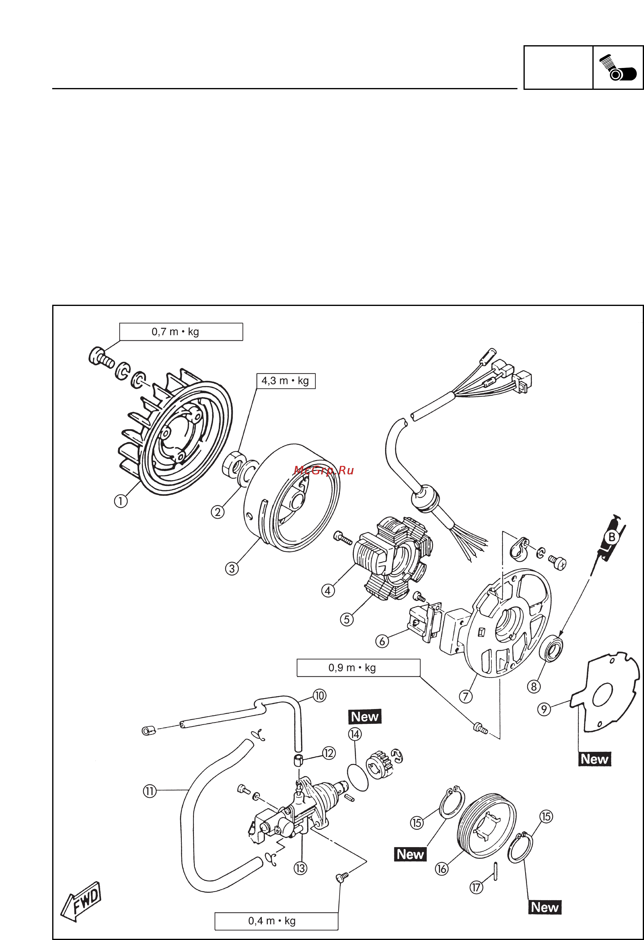 Yamaha NEOS 50 YN50 (2002) [74/161] Assembly and adjustment of engine