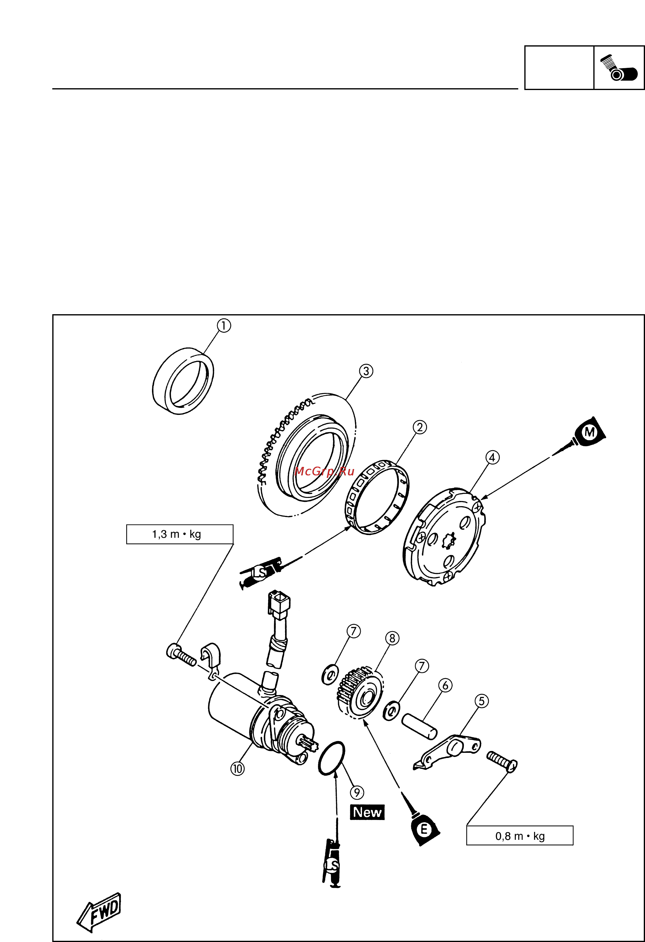 Yamaha NEOS 50 YN50 (2002) [78/161] Assembly and adjustment of engine