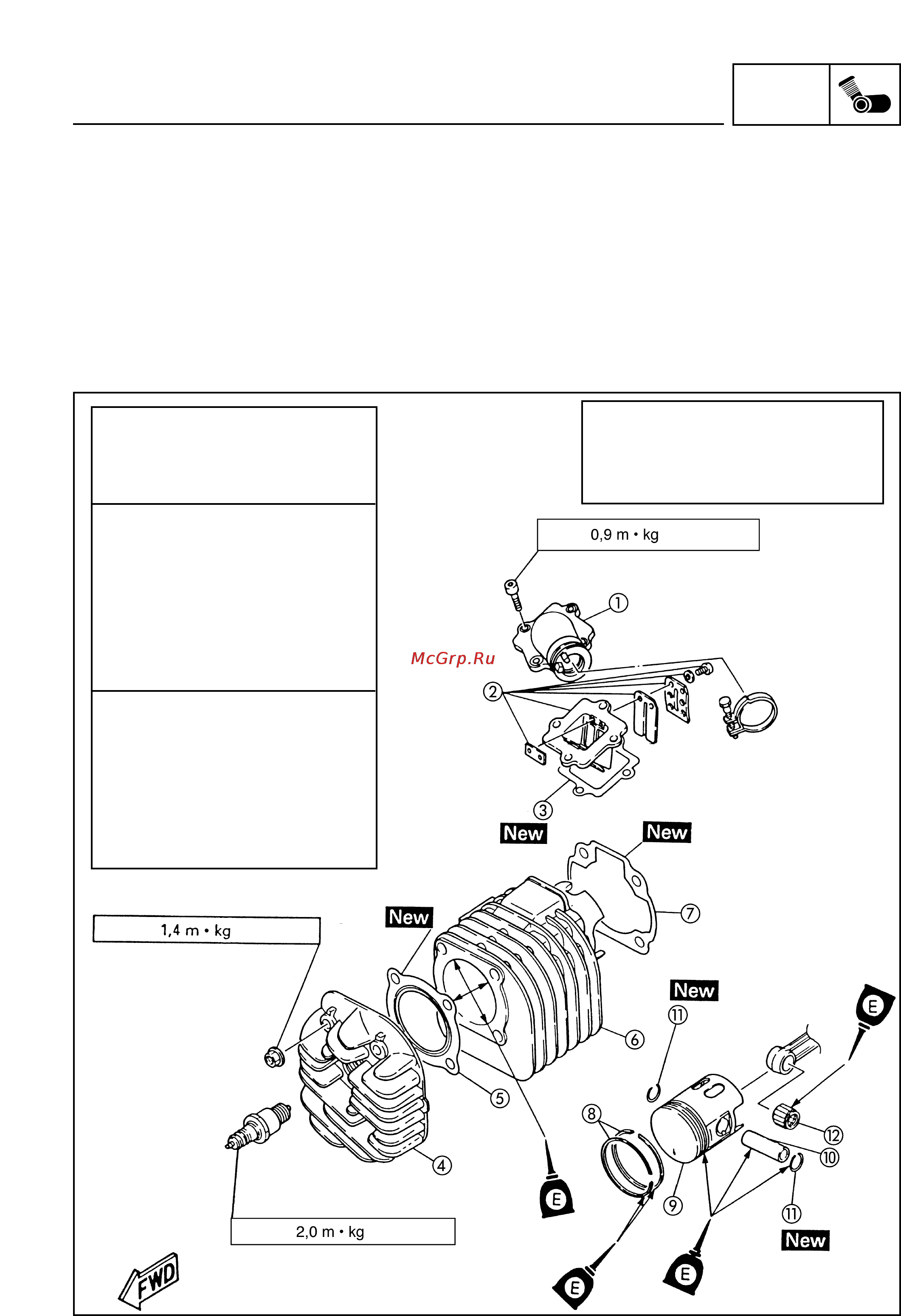 Yamaha NEOS 50 YN50 (2002) [86/161] Assembly and adjustment of engine