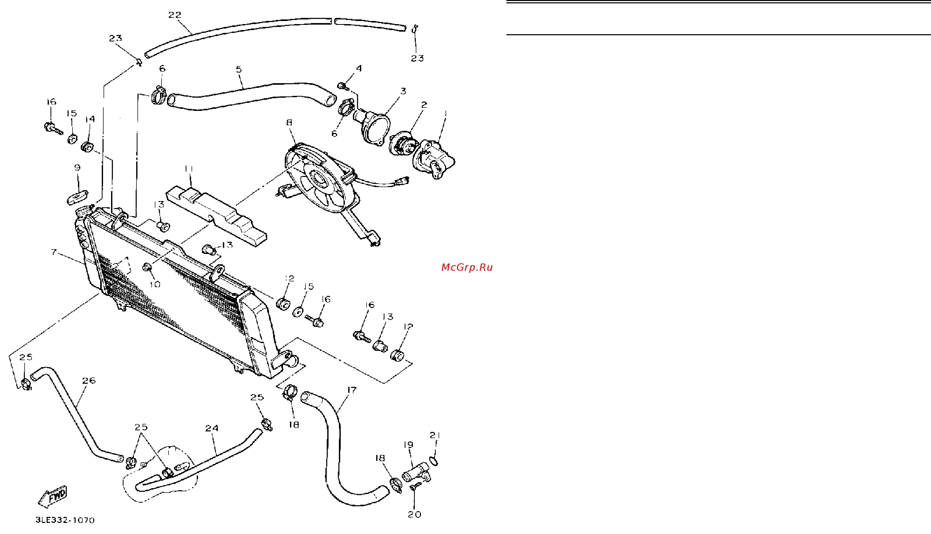 Yamaha FZR1000 (1993) [10/74] Radiator hose