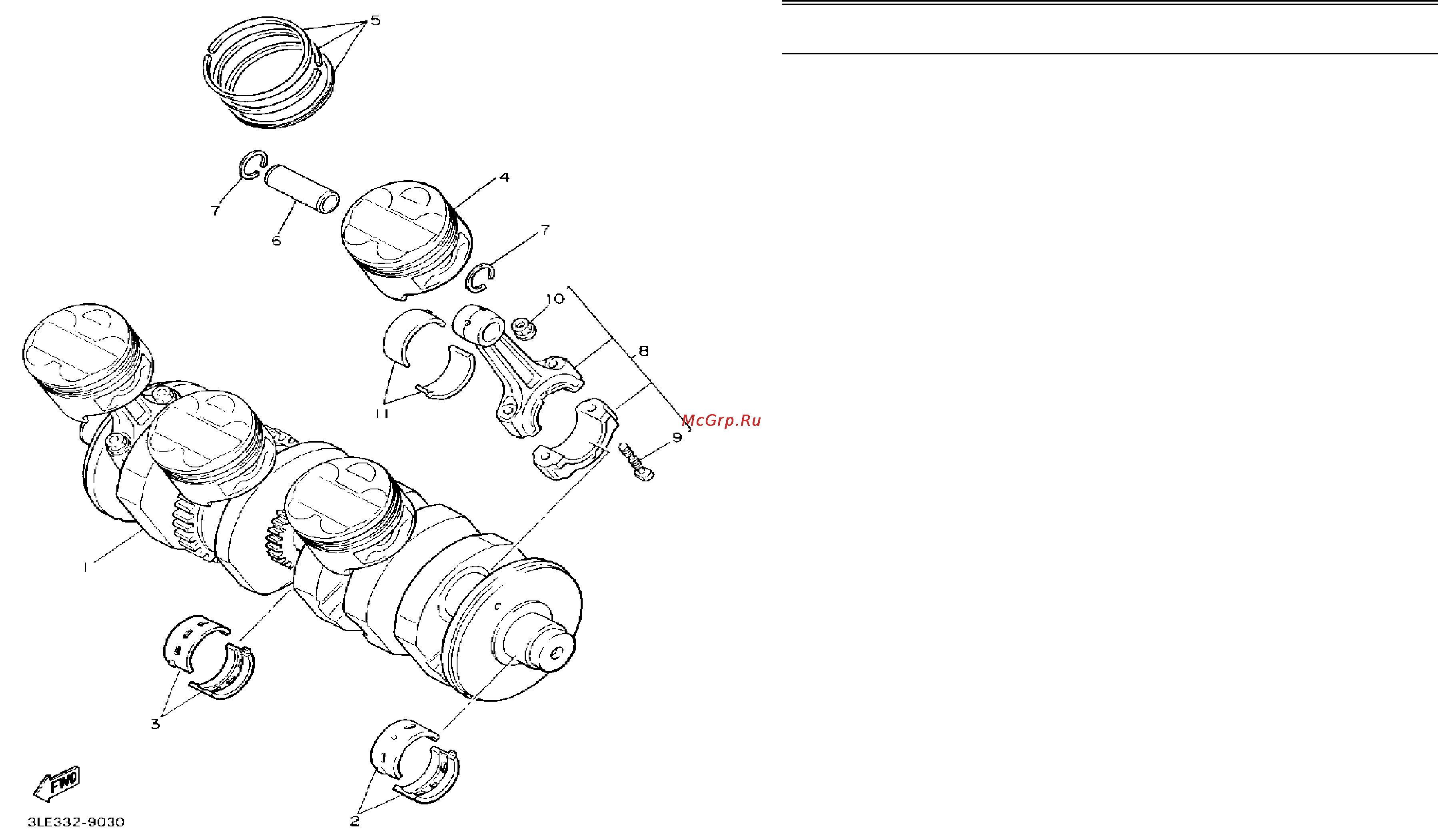 Yamaha FZR1000 (1993) [4/74] Crankshaft piston