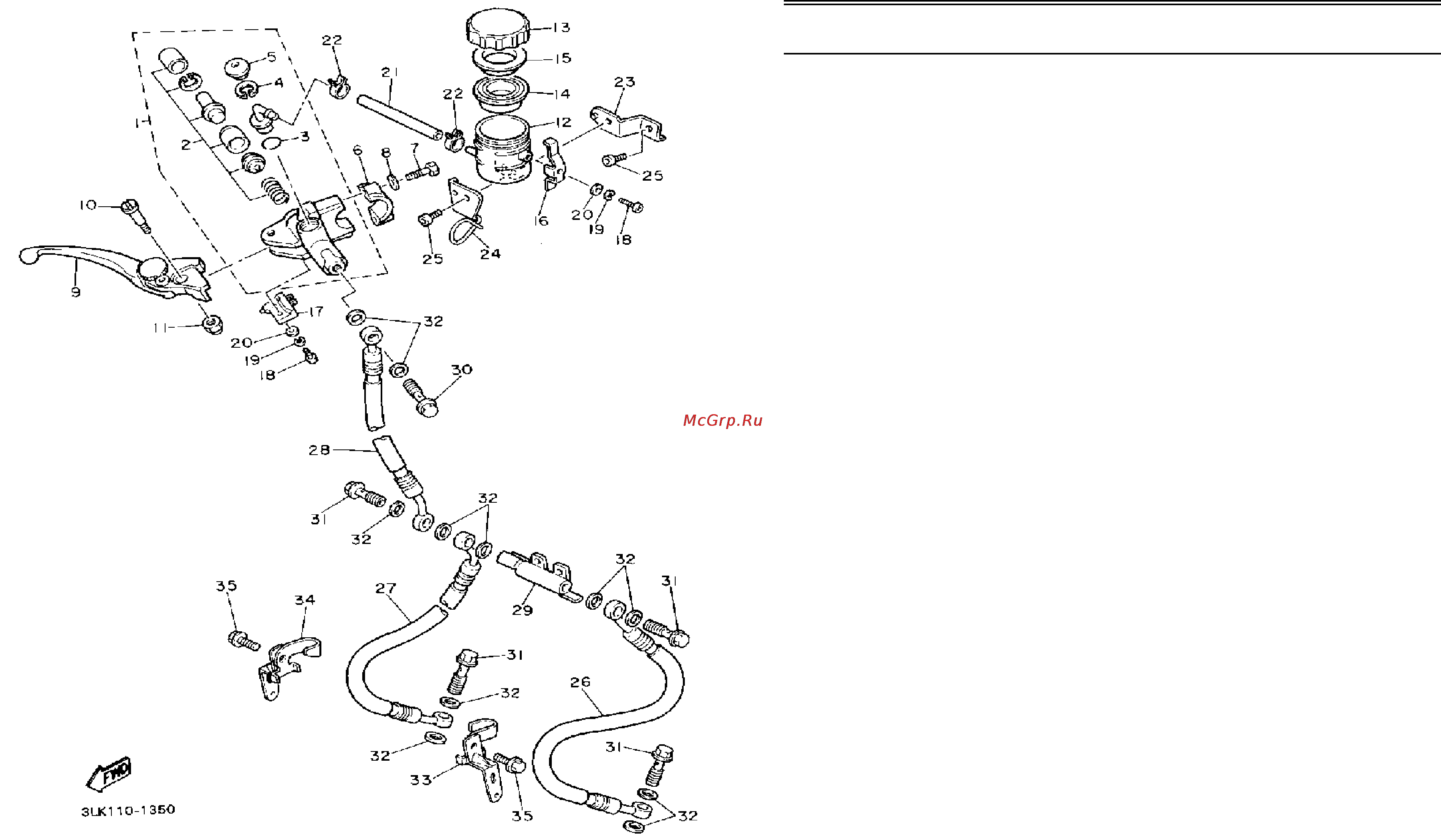Yamaha FZR1000 (1993) [56/74] Front master cylinder