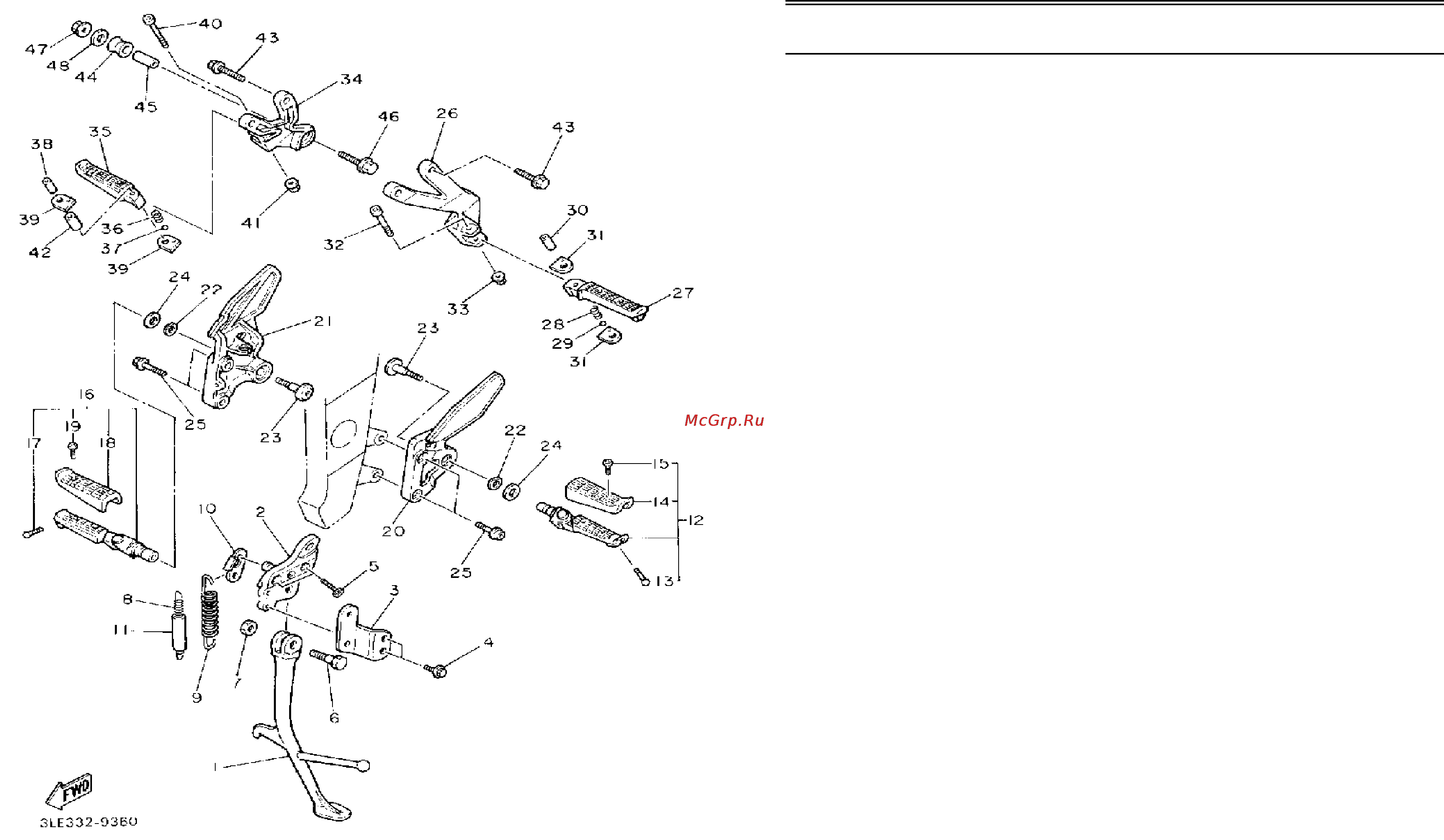 Yamaha FZR1000 (1993) [59/74] Stand footrest