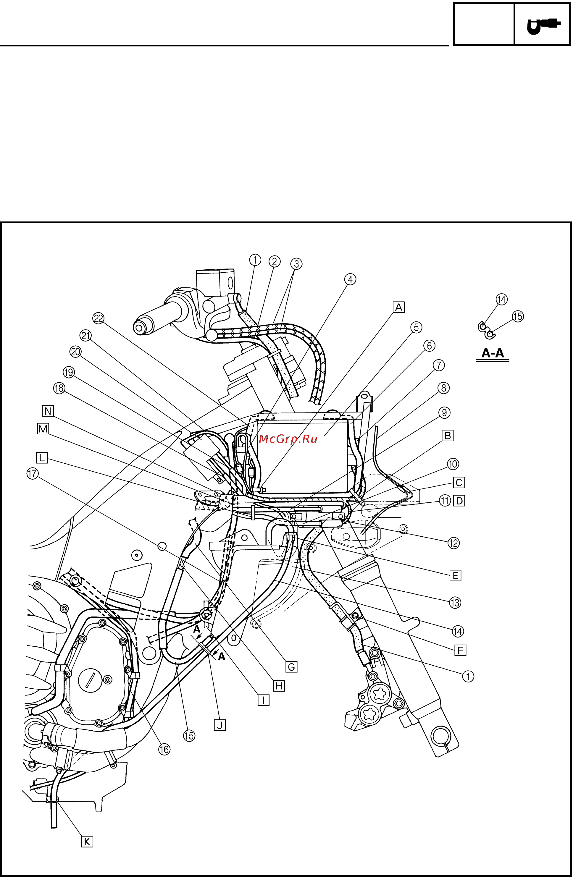 Yamaha FJR1300(N) (2001) [100/617] Cable routing