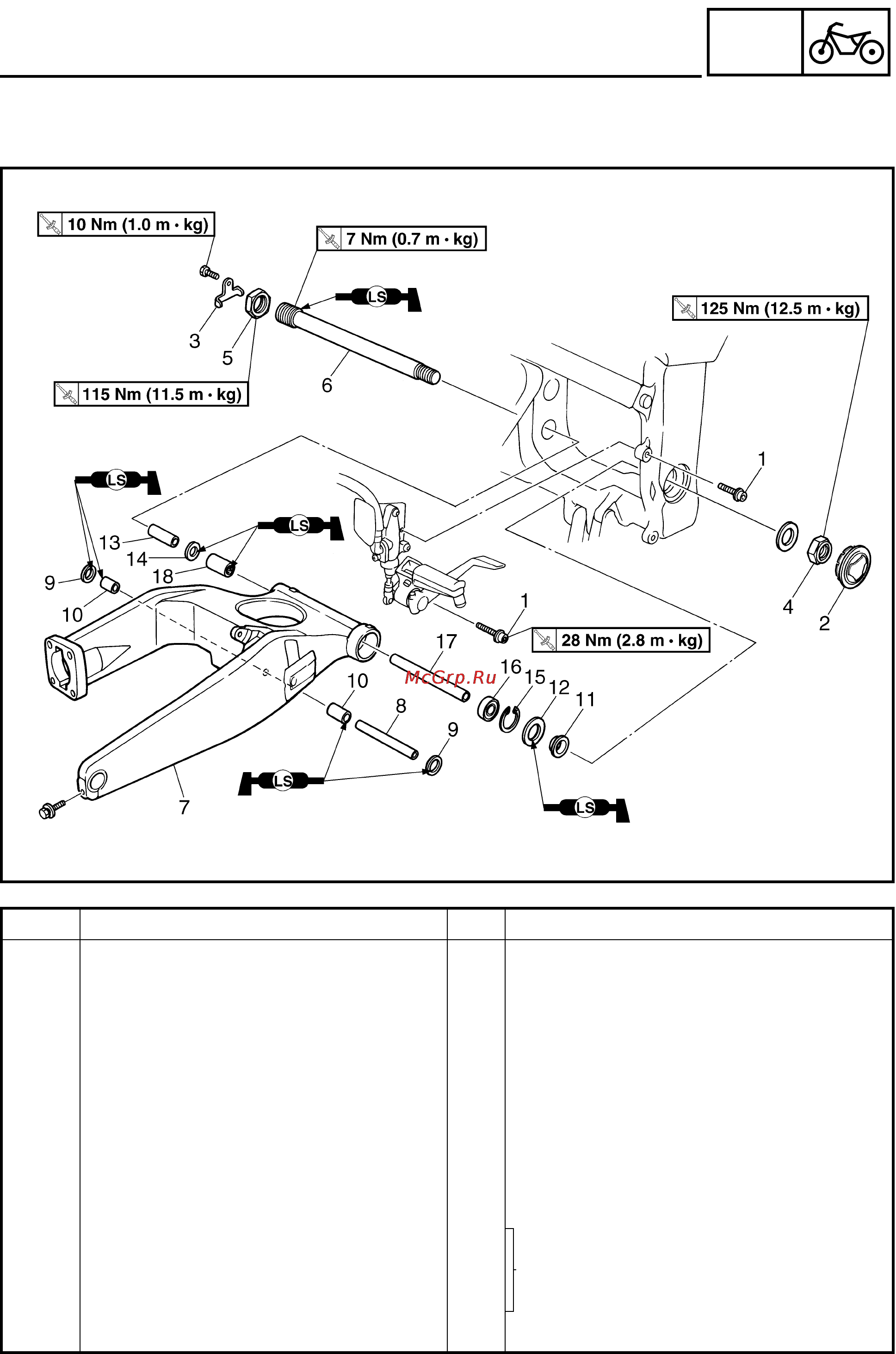 Yamaha FJR1300(N) (2001) [289/617] Swingarm