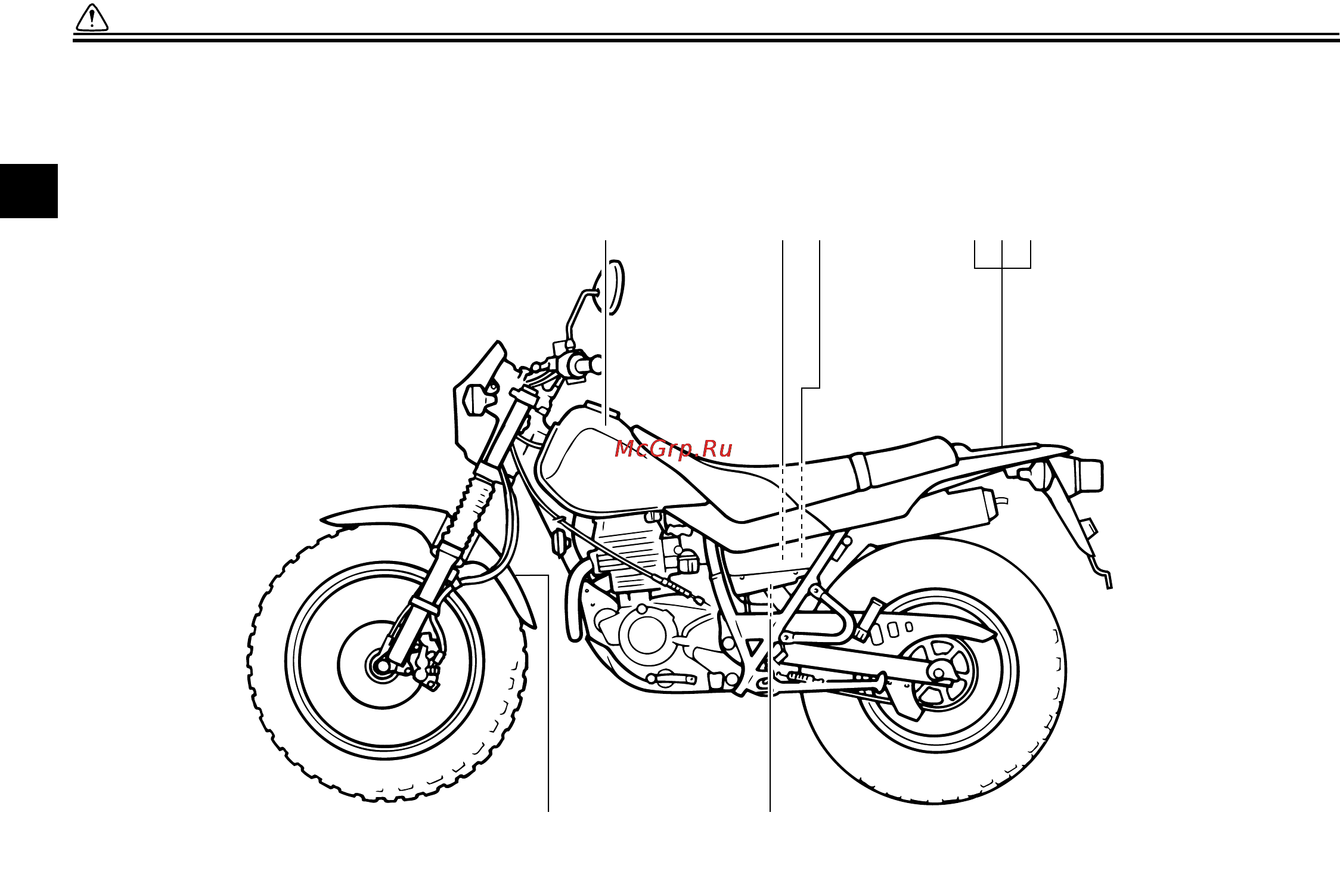 Yamaha TW200T1 (C) (2004) [12/97] Location of important labels
